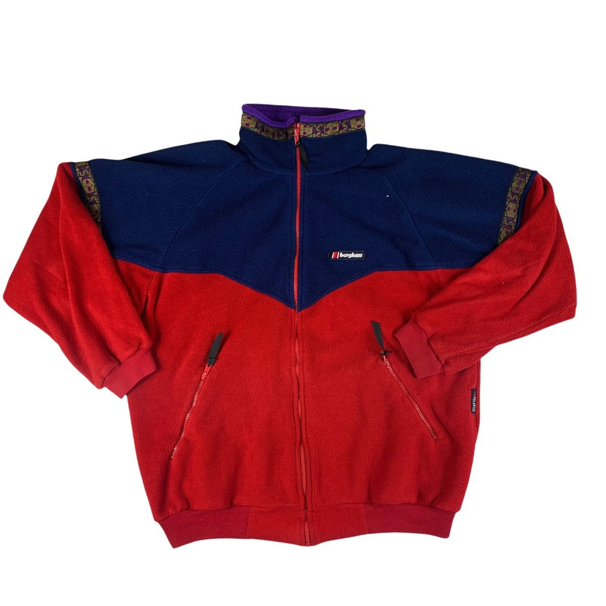 Pull Polaire Vintage Berghaus Polartec - Homme Taille XL - Rouge
