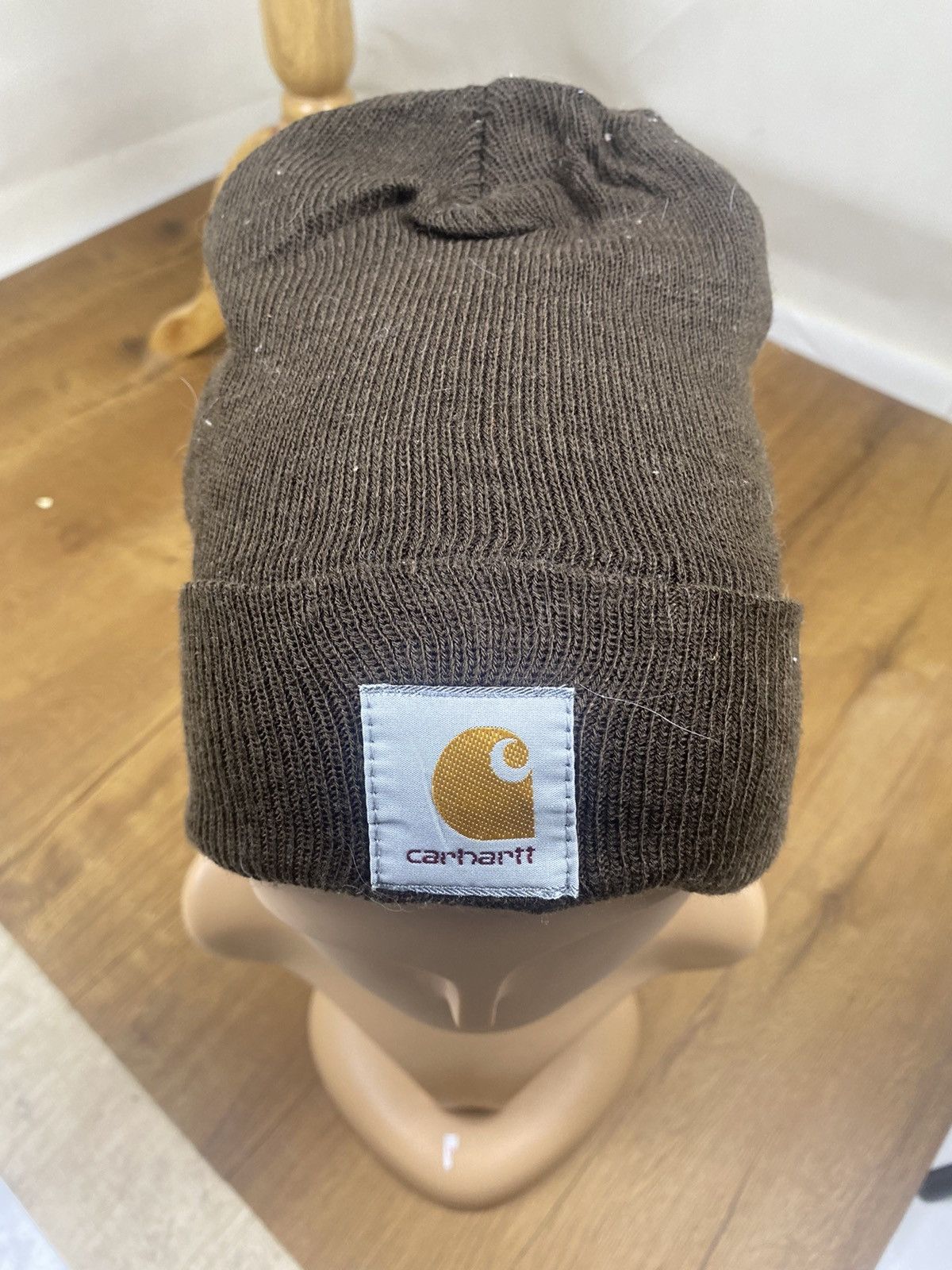 Carhartt Vintage Carhartt Brown Beanie Hat Streetwear Workwear Size ONE SIZE - 2 Thumbnail