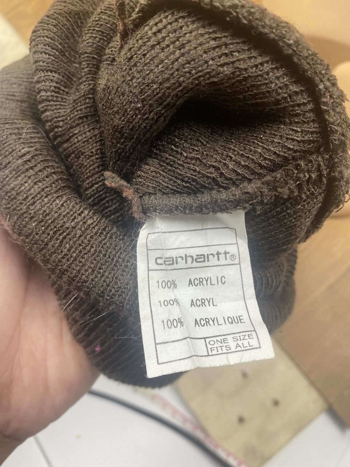 Carhartt Vintage Carhartt Brown Beanie Hat Streetwear Workwear Size ONE SIZE - 5 Thumbnail