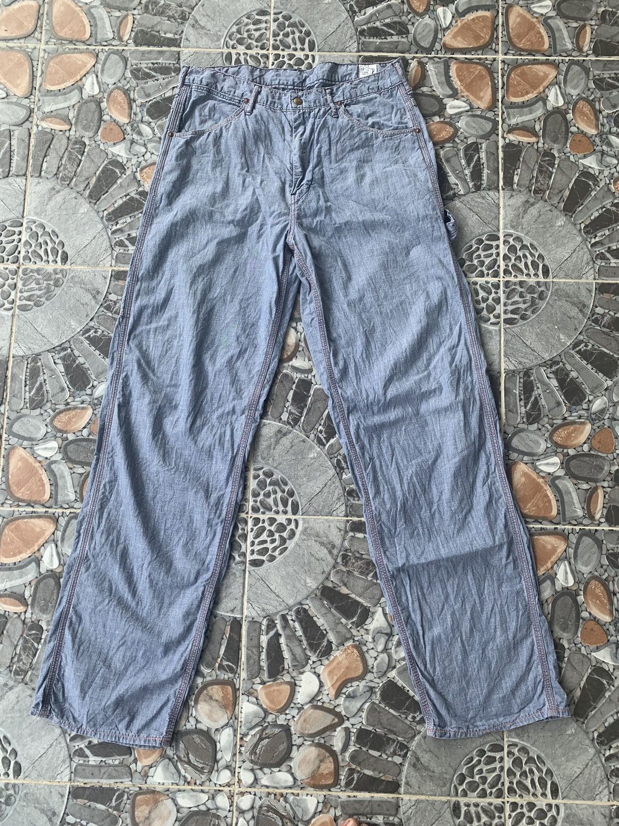 image of Orslow Japan Carpenter Style Pants in Blue, Men's (Size 32)