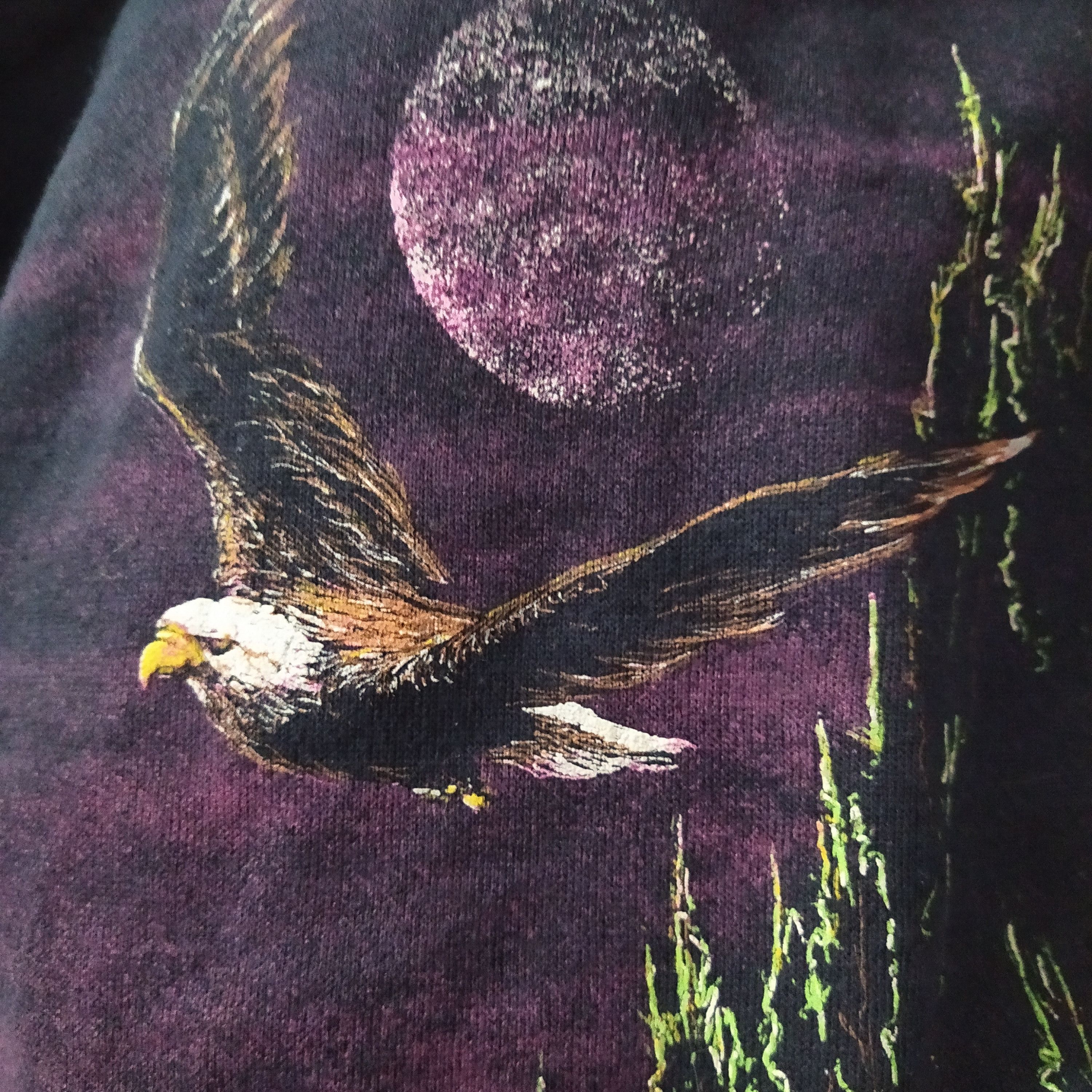 Vintage VTG HAZELWOOD EAGLE HAWK PAINTED SWEATHIRT (D566) Size US XL / EU 56 / 4 - 6 Thumbnail