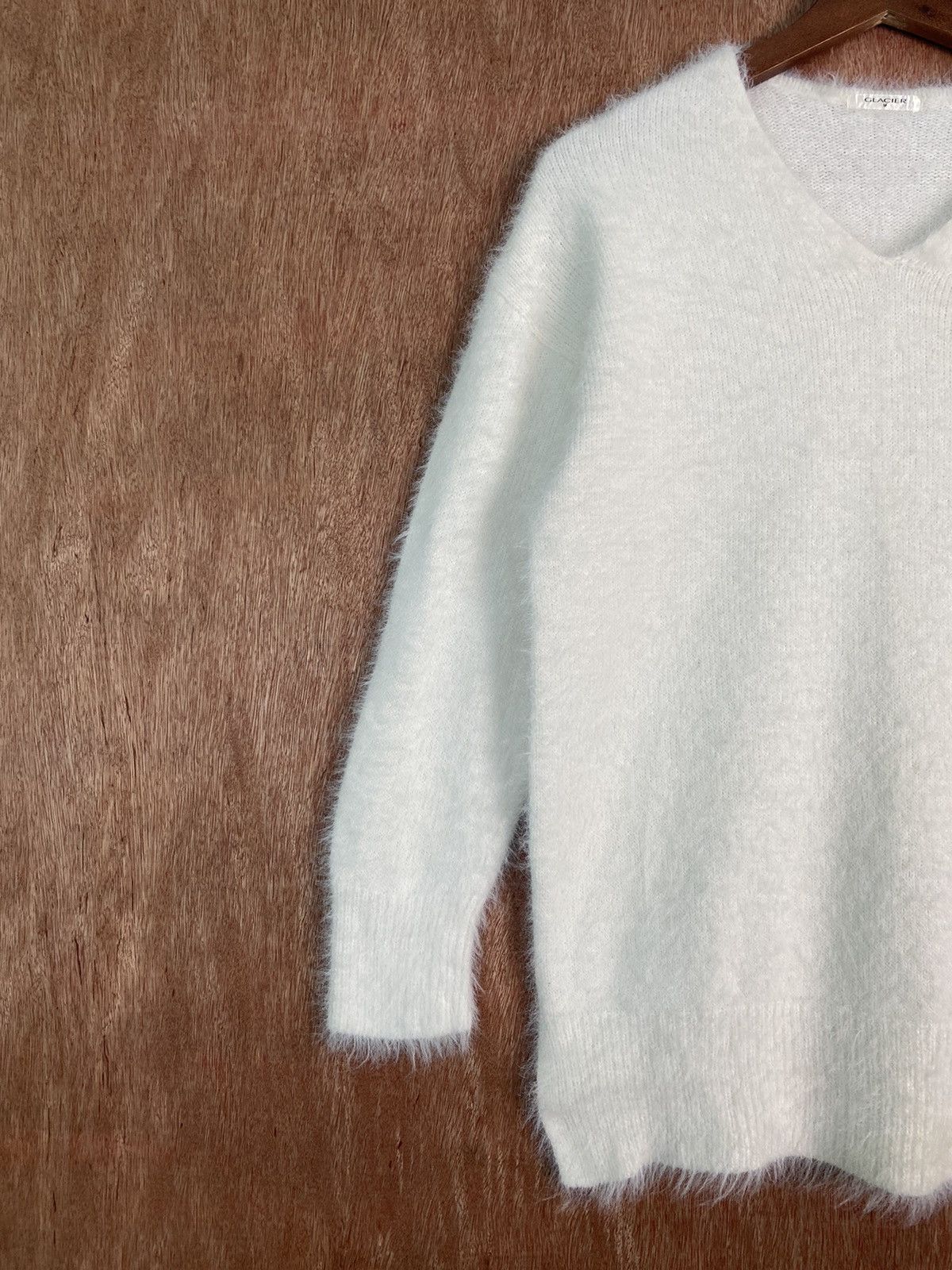 Homespun Knitwear × Japanese Brand DL Glacier White Shag Shaggy Fur Mohair Knitwear #B636 Size US M / EU 48-50 / 2 - 3 Thumbnail