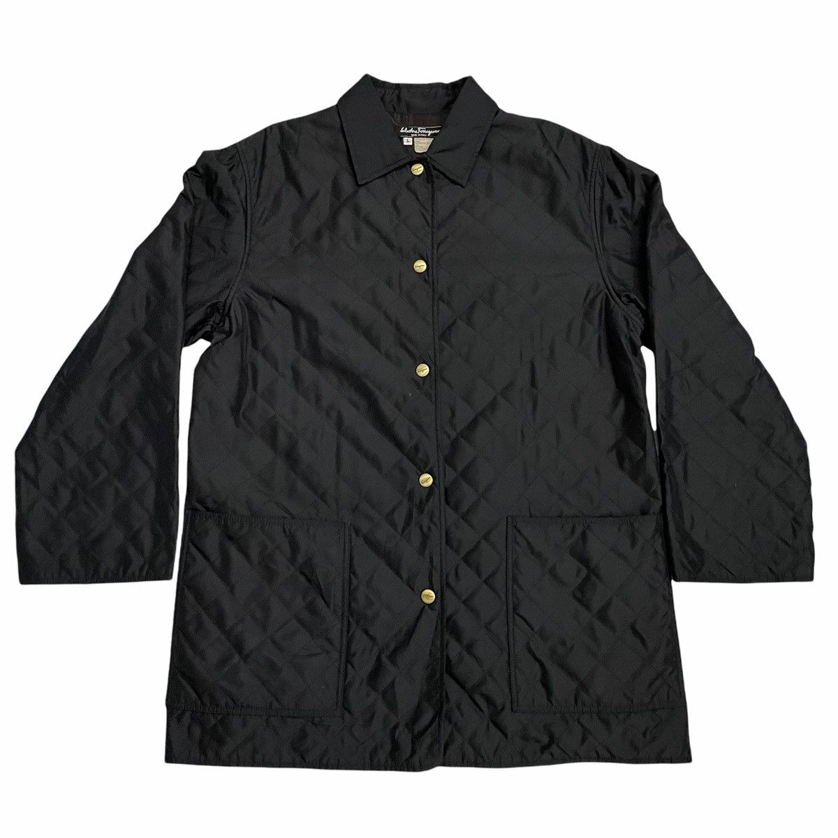Designer × Salvatore Ferragamo × Vintage 💥Vintage Salvatore Ferragamo Quilted Snap Button Jacket Size US L / EU 52-54 / 3 - 1 Thumbnail