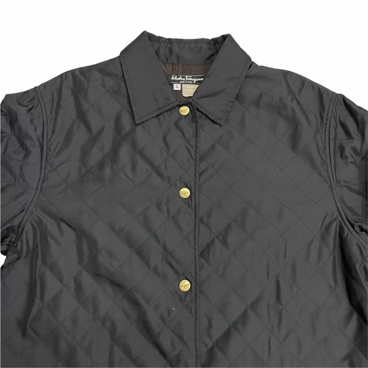 Designer × Salvatore Ferragamo × Vintage 💥Vintage Salvatore Ferragamo Quilted Snap Button Jacket Size US L / EU 52-54 / 3 - 3 Thumbnail
