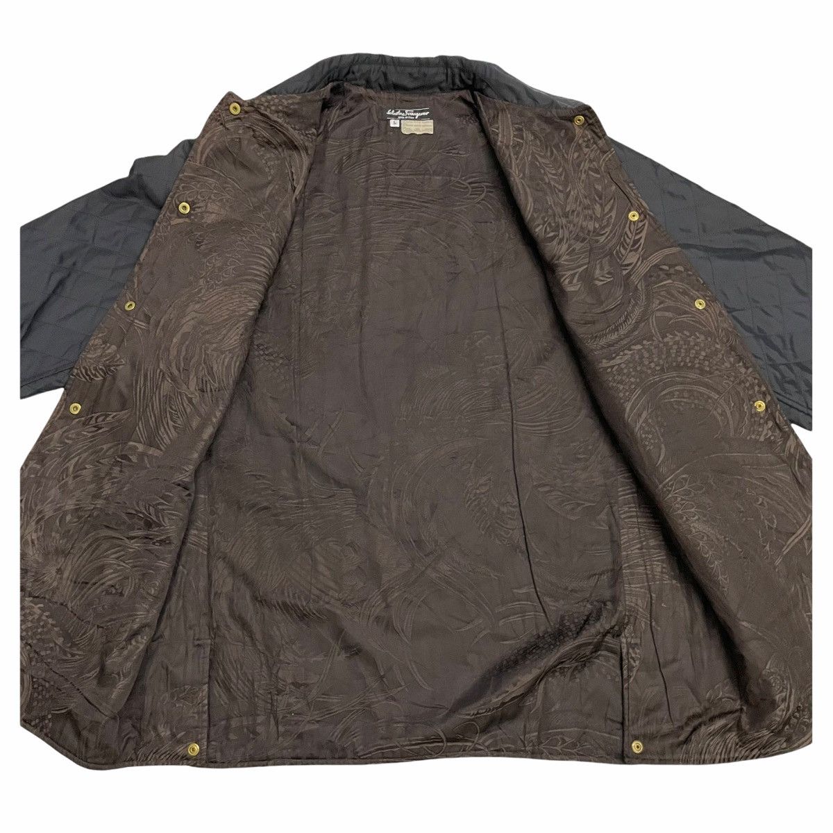 Designer × Salvatore Ferragamo × Vintage 💥Vintage Salvatore Ferragamo Quilted Snap Button Jacket Size US L / EU 52-54 / 3 - 4 Thumbnail