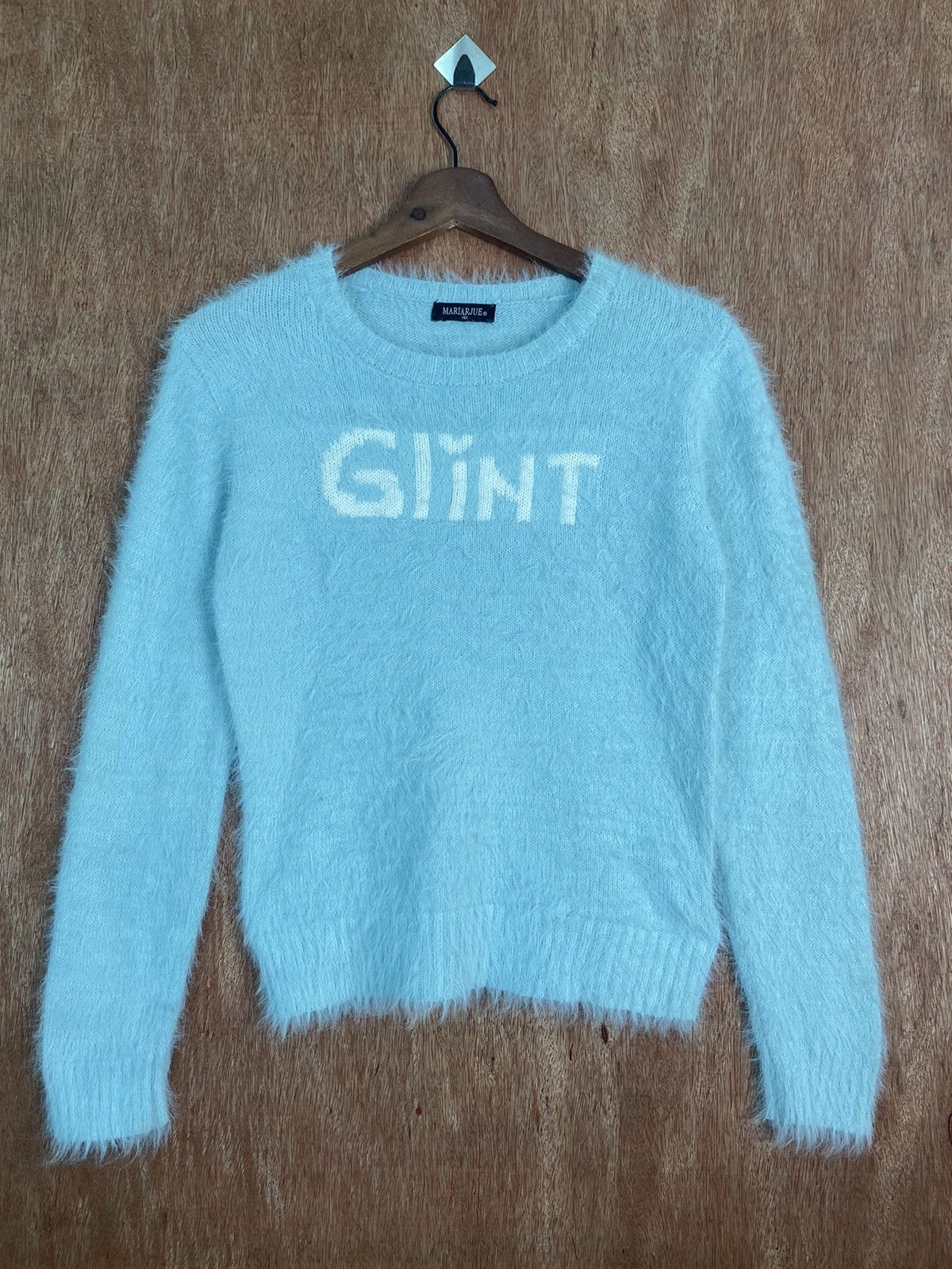 Homespun Knitwear × Japanese Brand DL Mariarjue Blue Shag Shaggy Fur Mohair Knitwear #B625 Size S / US 4 / IT 40 - 1 Thumbnail