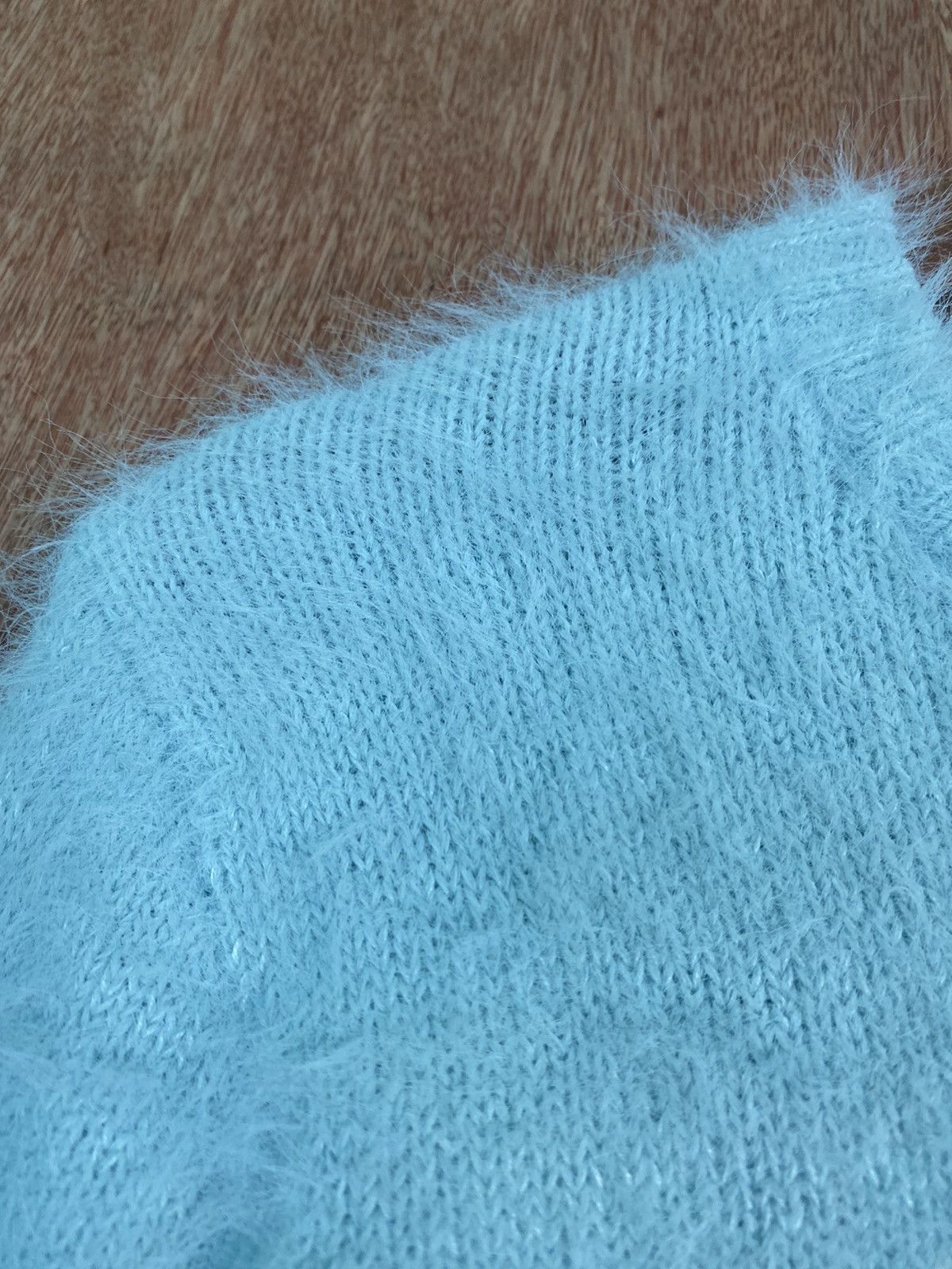 Homespun Knitwear × Japanese Brand DL Mariarjue Blue Shag Shaggy Fur Mohair Knitwear #B625 Size S / US 4 / IT 40 - 5 Thumbnail