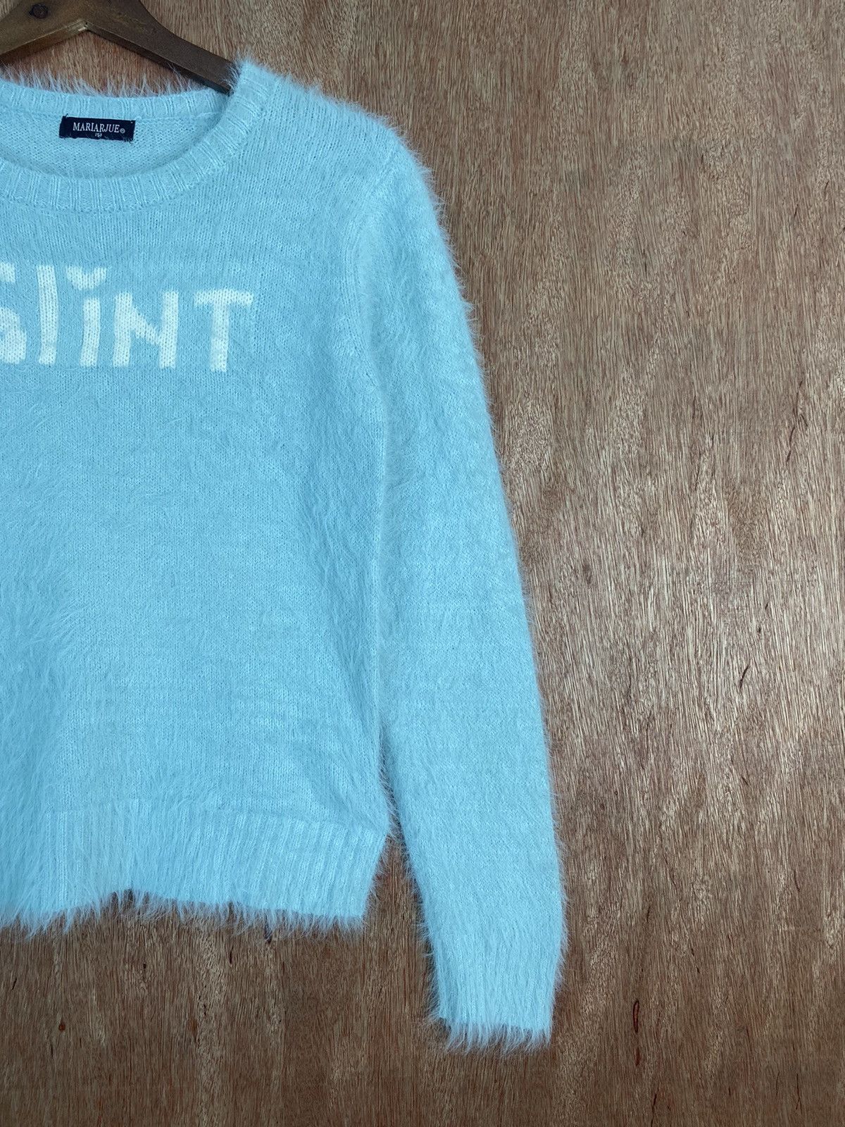 Homespun Knitwear × Japanese Brand DL Mariarjue Blue Shag Shaggy Fur Mohair Knitwear #B625 Size S / US 4 / IT 40 - 4 Thumbnail