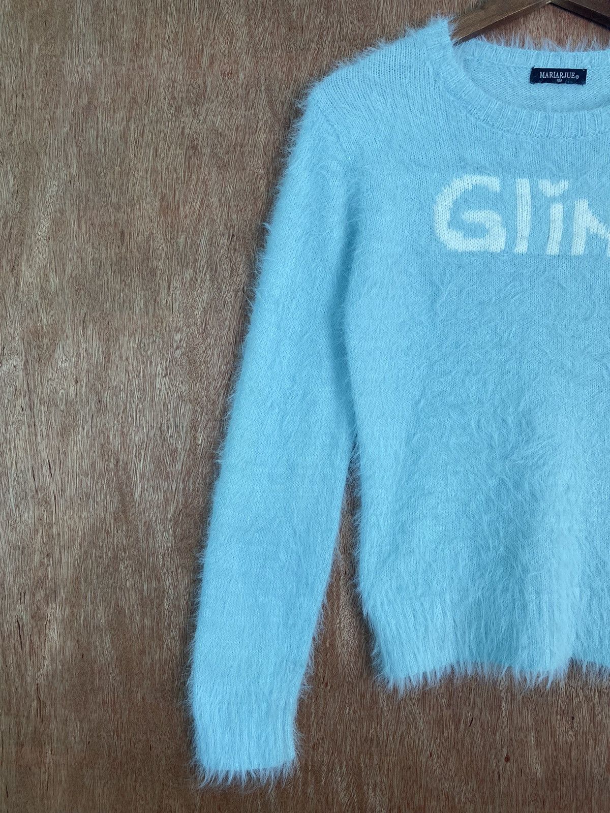 Homespun Knitwear × Japanese Brand DL Mariarjue Blue Shag Shaggy Fur Mohair Knitwear #B625 Size S / US 4 / IT 40 - 3 Thumbnail