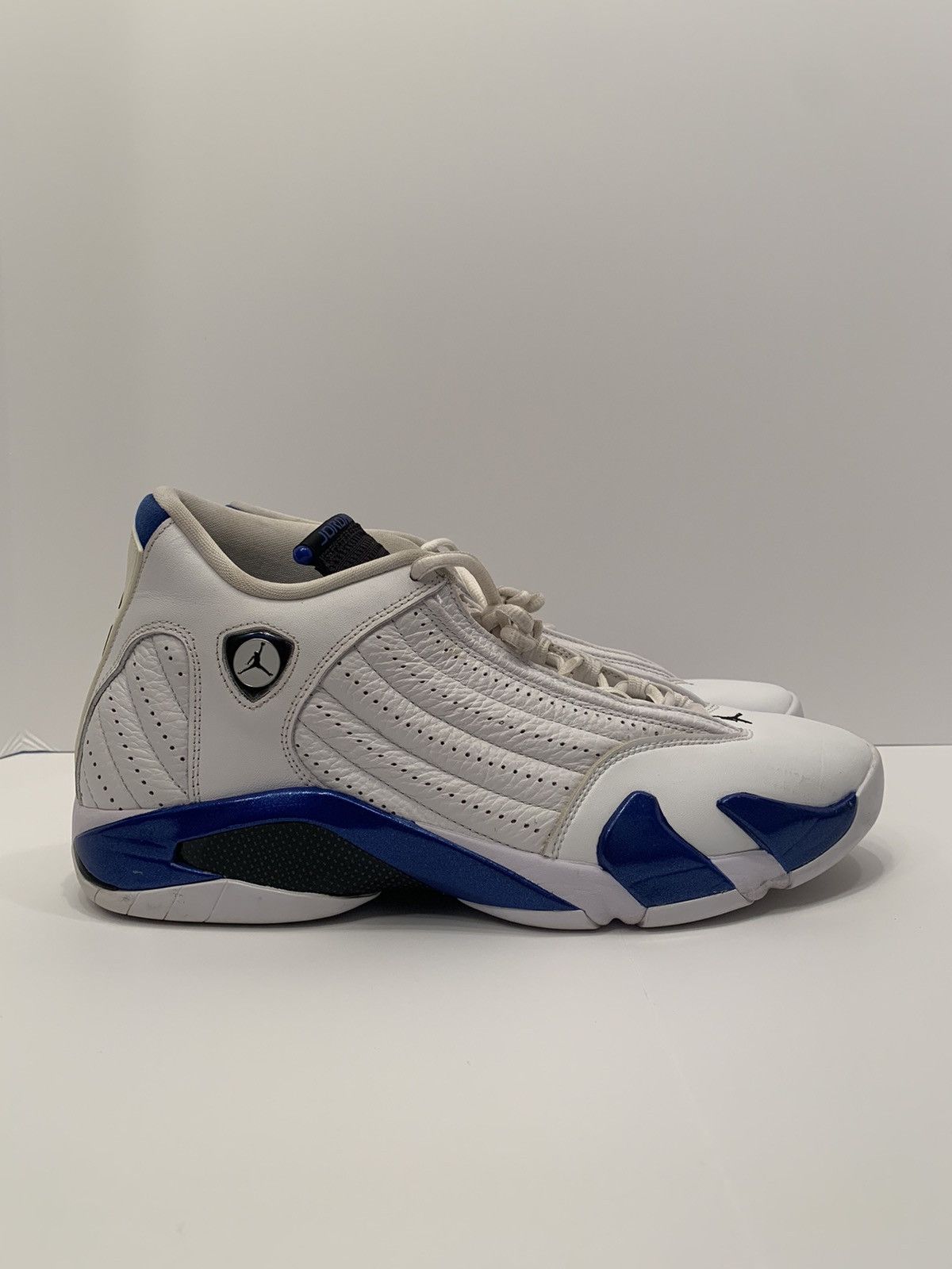 image of Air Jordan 14 Retro Hyper Royal Shoes in White, Men's (Size 12)