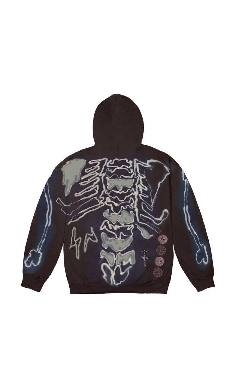 Travis scott for fragment skeleton black on sale zip up