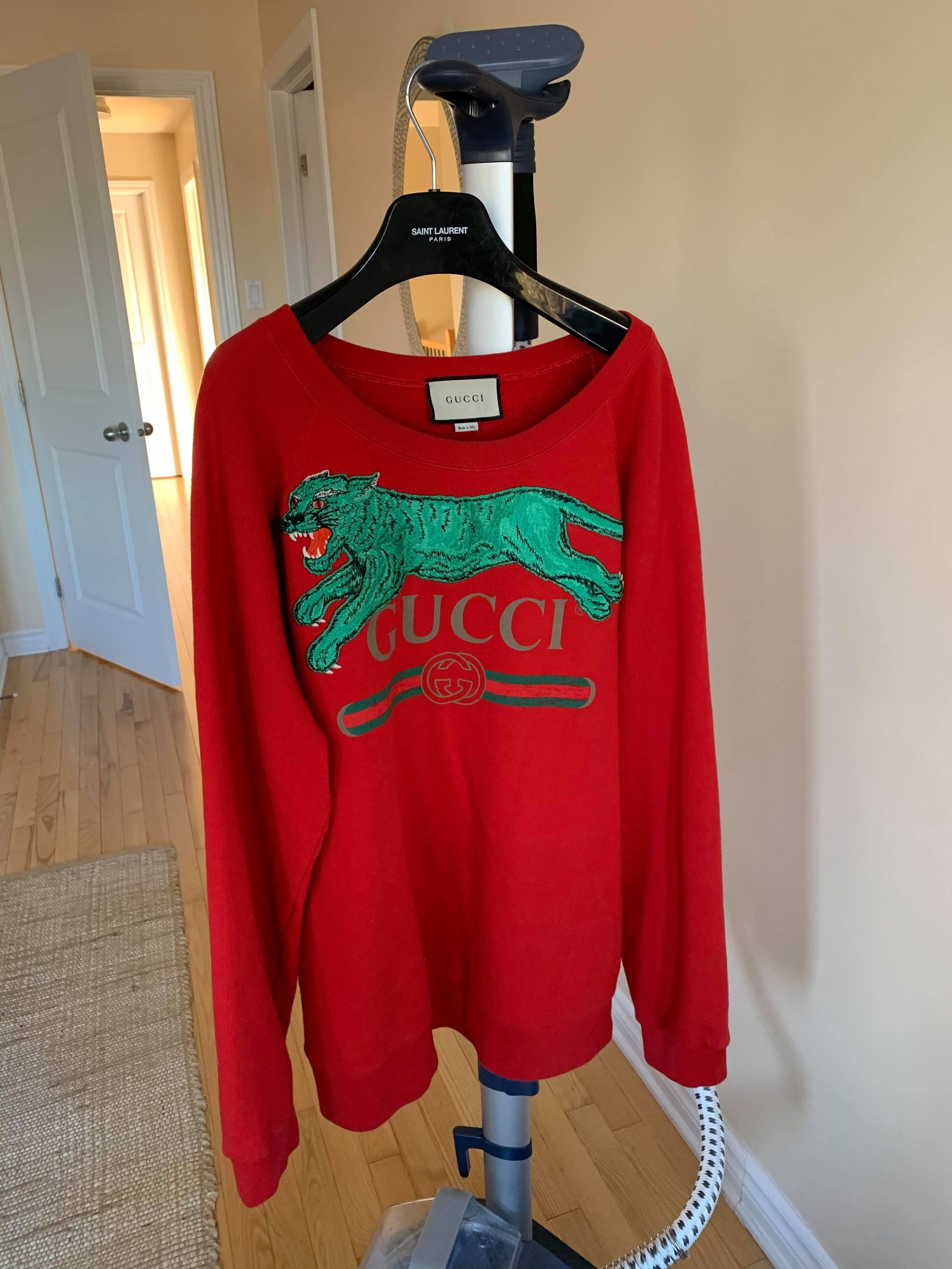 Gucci Oversized Gucci Red Tiger sweater size XL | Grailed