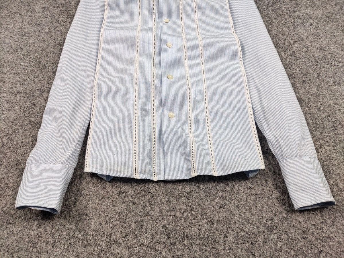 Dolce & Gabbana Dolce & Gabbana Vintage perforated Shirt Striped Button Up Size US L / EU 52-54 / 3 - 9 Thumbnail