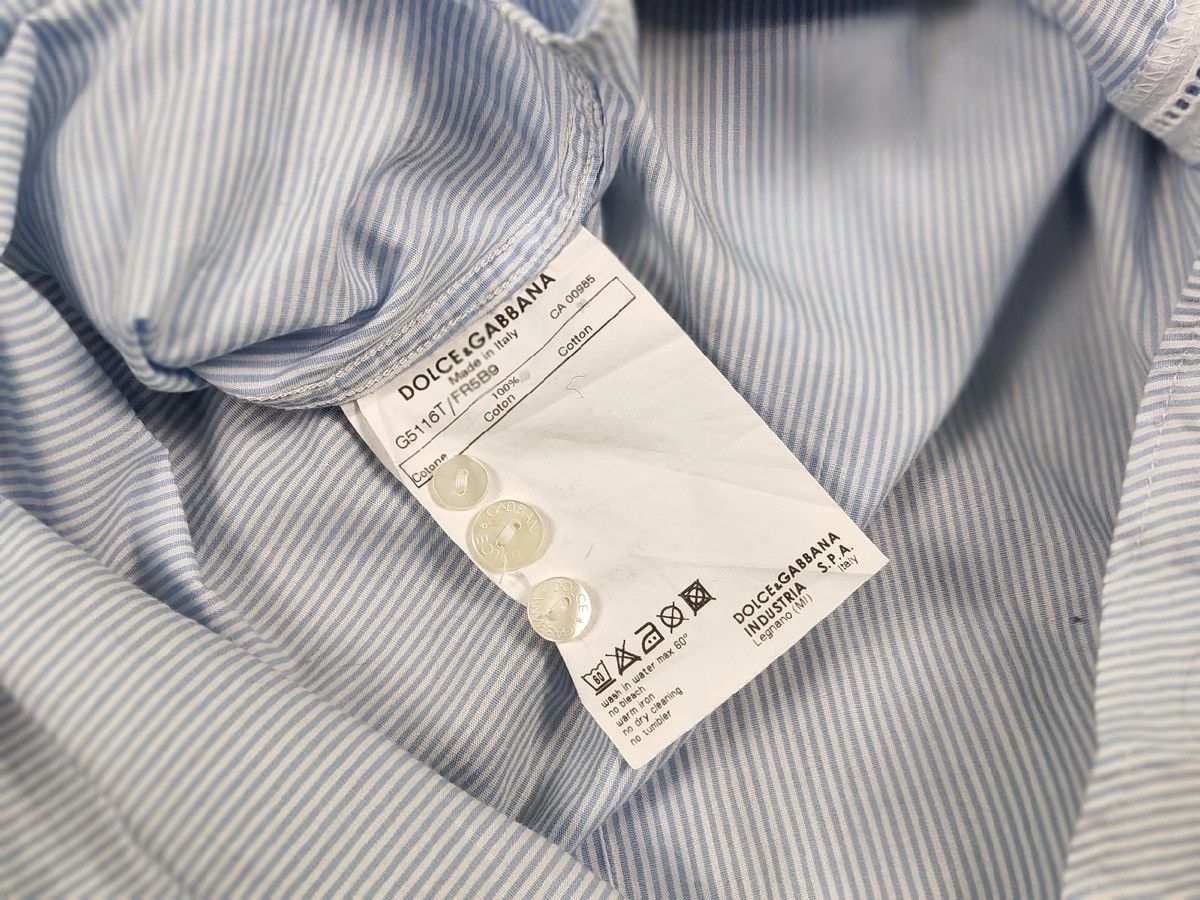 Dolce & Gabbana Dolce & Gabbana Vintage perforated Shirt Striped Button Up Size US L / EU 52-54 / 3 - 20 Thumbnail