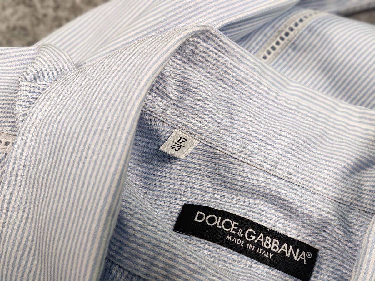 Dolce & Gabbana Dolce & Gabbana Vintage perforated Shirt Striped Button Up Size US L / EU 52-54 / 3 - 19 Thumbnail