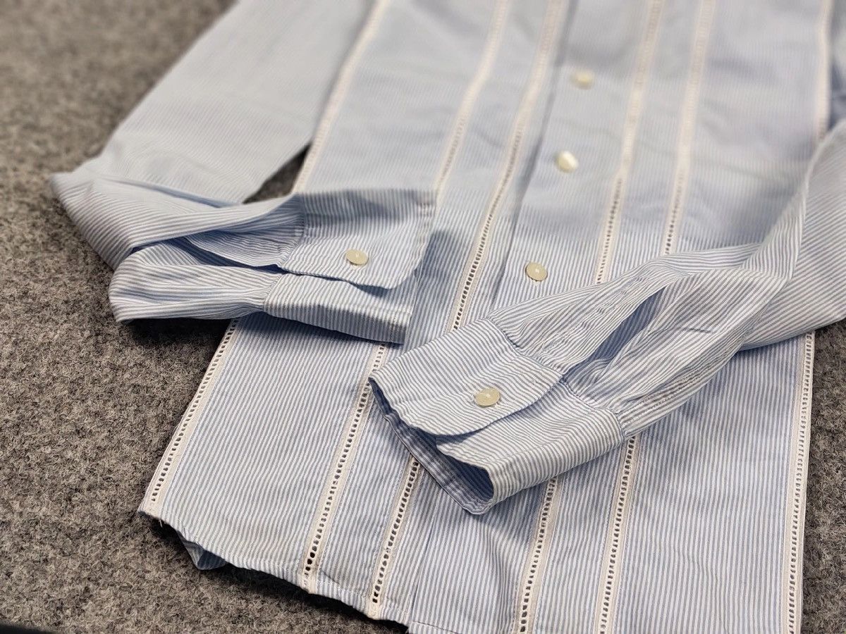 Dolce & Gabbana Dolce & Gabbana Vintage perforated Shirt Striped Button Up Size US L / EU 52-54 / 3 - 12 Thumbnail