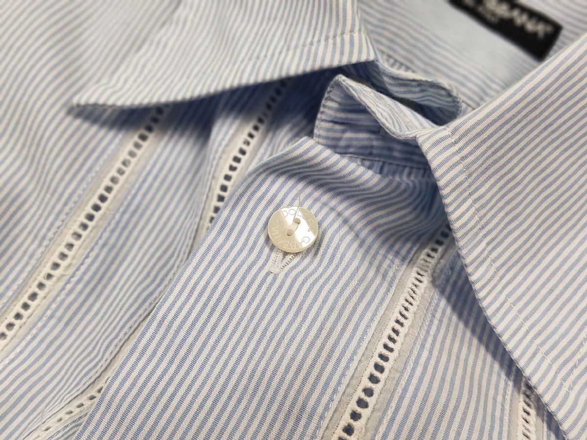 Dolce & Gabbana Dolce & Gabbana Vintage perforated Shirt Striped Button Up Size US L / EU 52-54 / 3 - 17 Thumbnail
