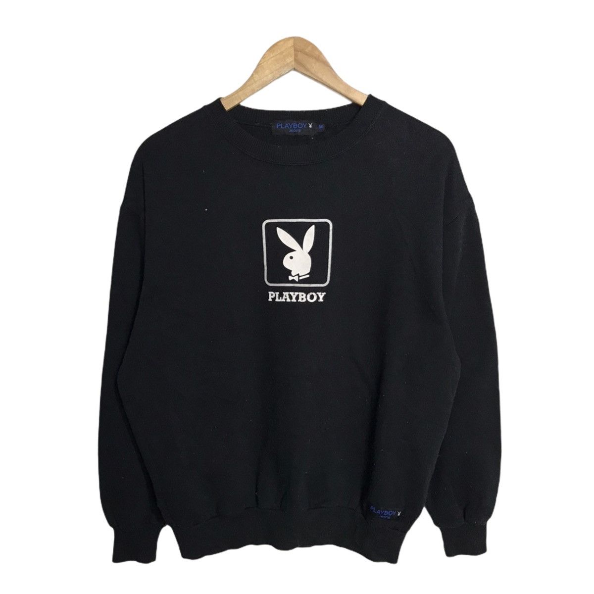 Playboy center embroidery bunny logo crewneck sweatshirt