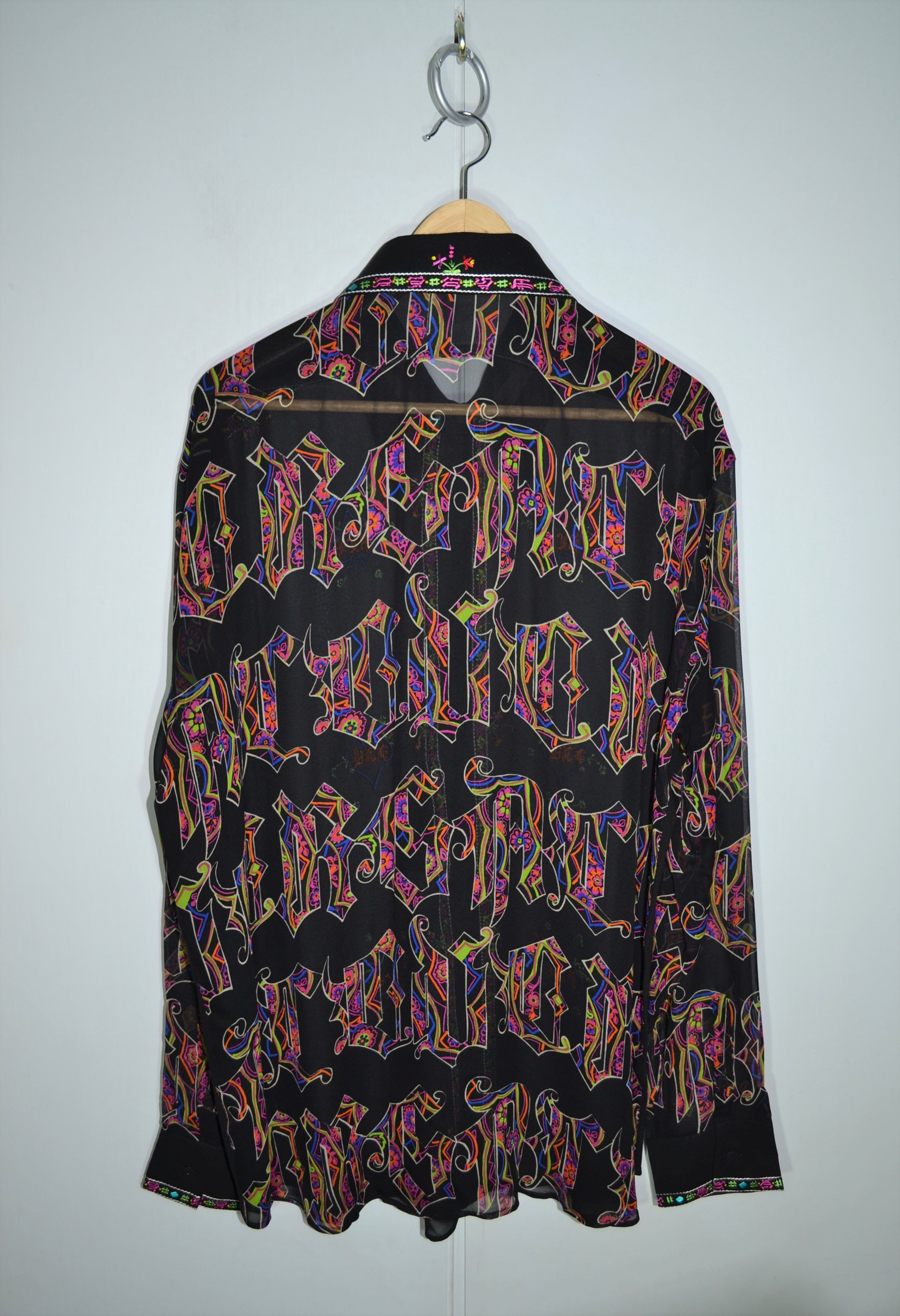 Versace NEW Gianni Versace 1990s Silk Shirt 56 Size ACE Transparent Size US XL / EU 56 / 4 - 7 Thumbnail