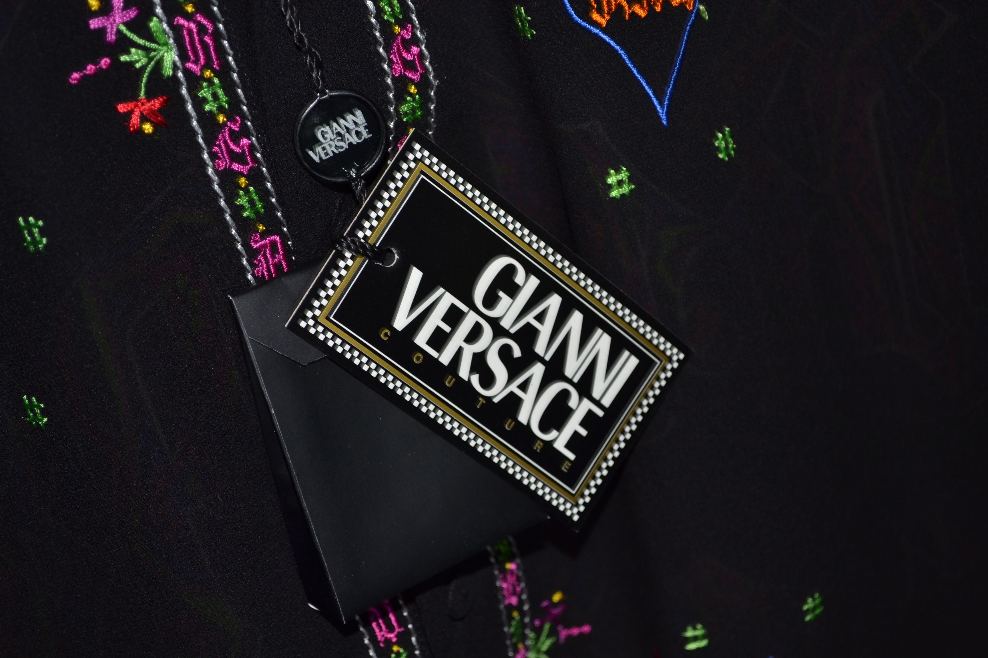 Versace NEW Gianni Versace 1990s Silk Shirt 56 Size ACE Transparent Size US XL / EU 56 / 4 - 5 Thumbnail
