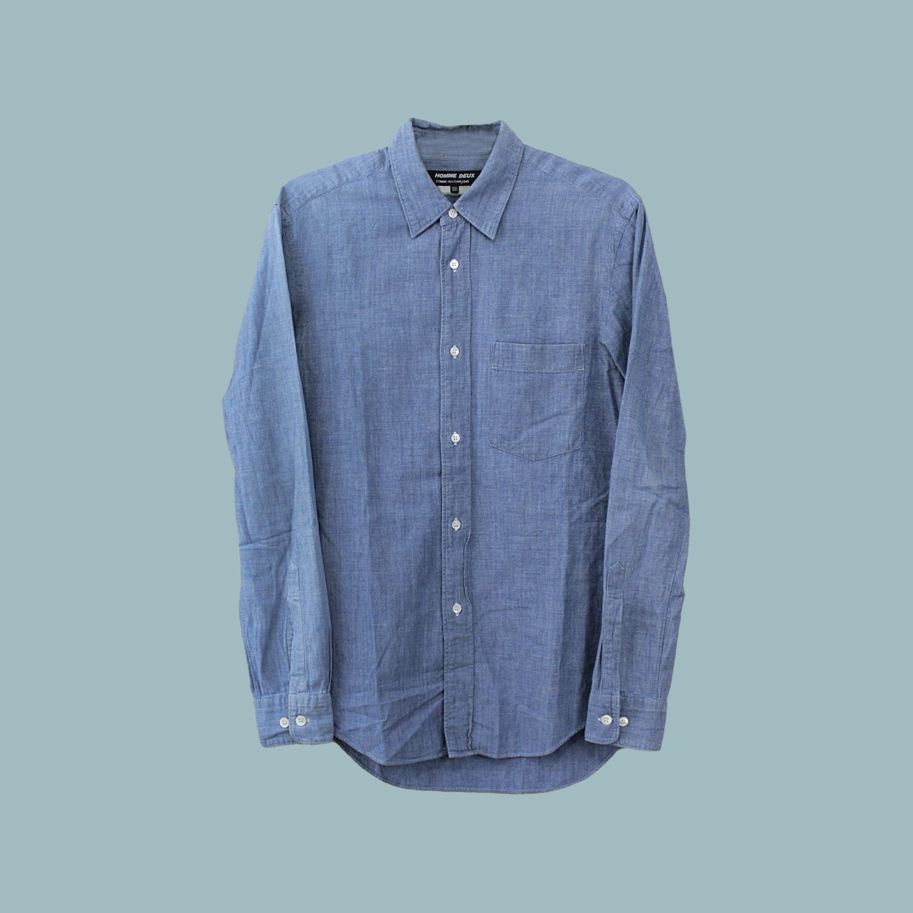 Comme des Garcons COMME des GARÇONS Homme Deux Blue Button Up Shirt Size US XXS / EU 40 - 2 Thumbnail