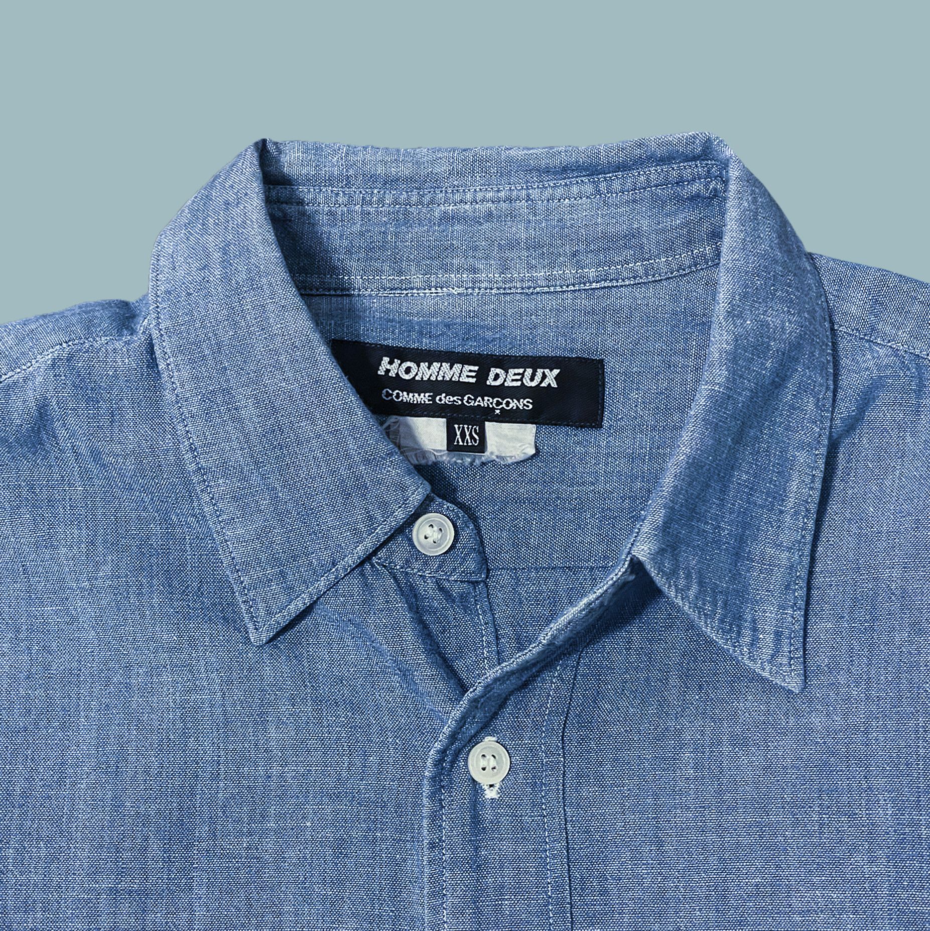 Comme des Garcons COMME des GARÇONS Homme Deux Blue Button Up Shirt Size US XXS / EU 40 - 1 Thumbnail