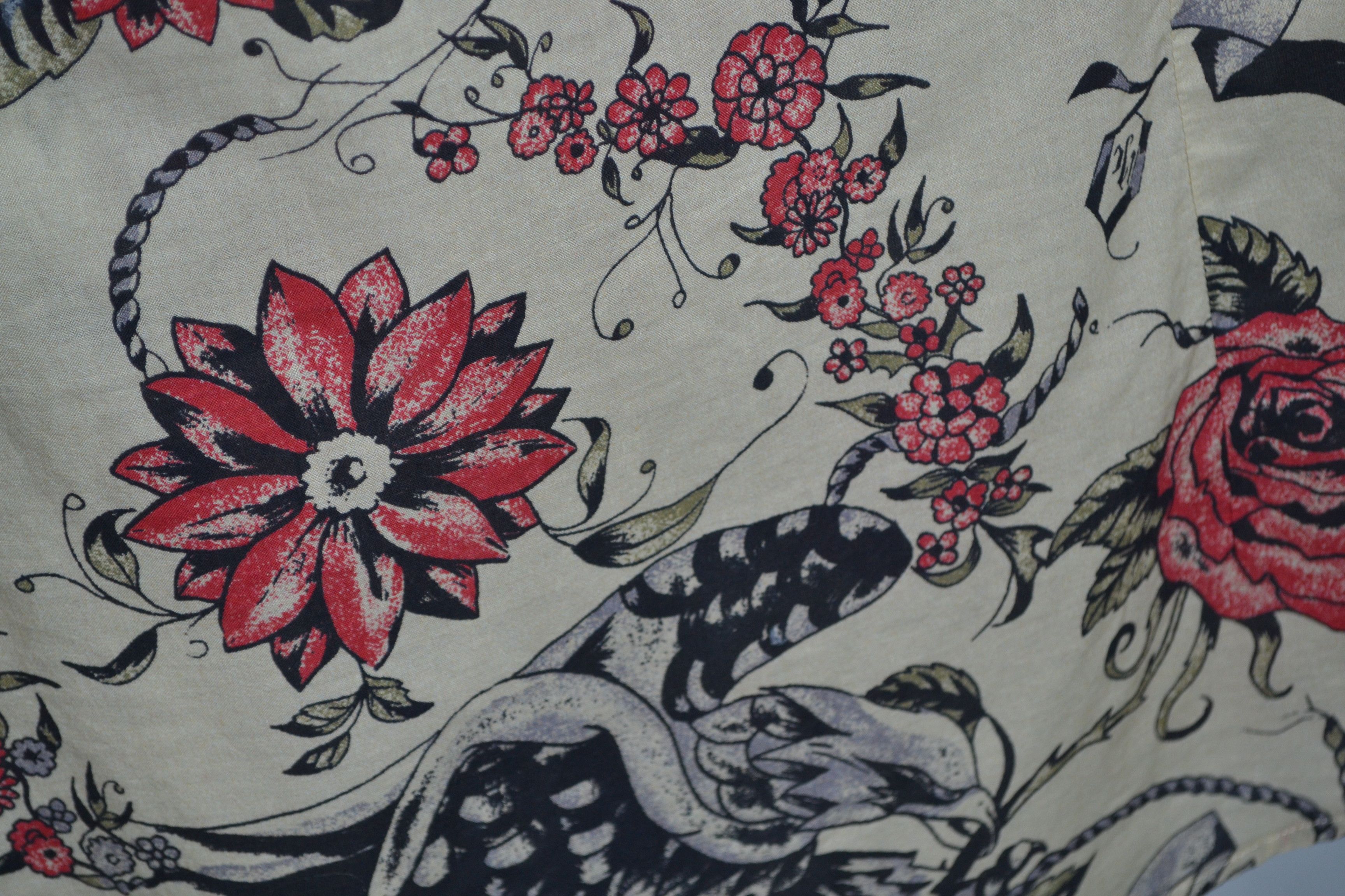 Alexander McQueen Alexander McQueen 50 M Raven Web Floral Tattoo Shirt Size US M / EU 48-50 / 2 - 10 Thumbnail