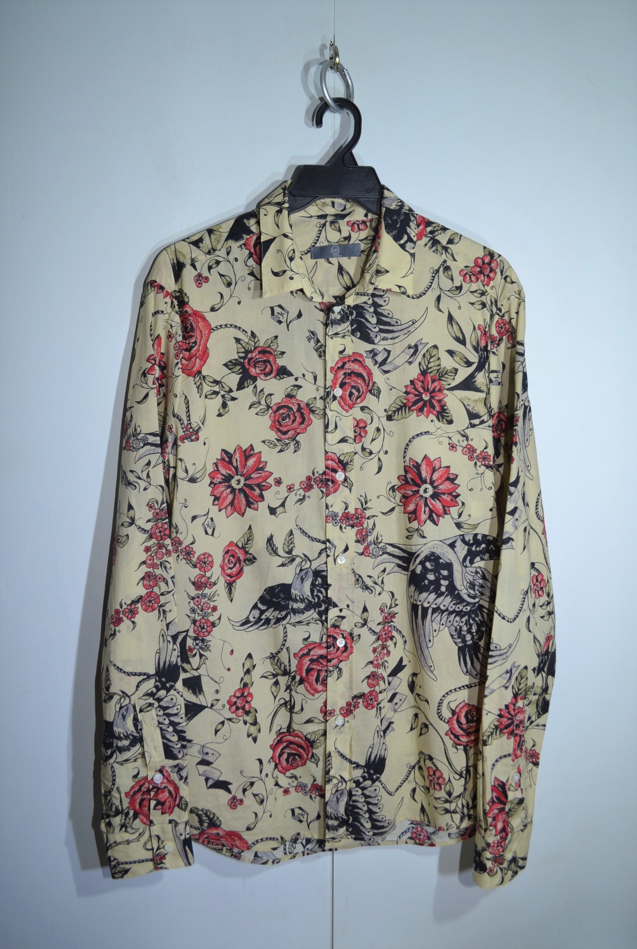 Alexander McQueen Alexander McQueen 50 M Raven Web Floral Tattoo Shirt Size US M / EU 48-50 / 2 - 2 Thumbnail