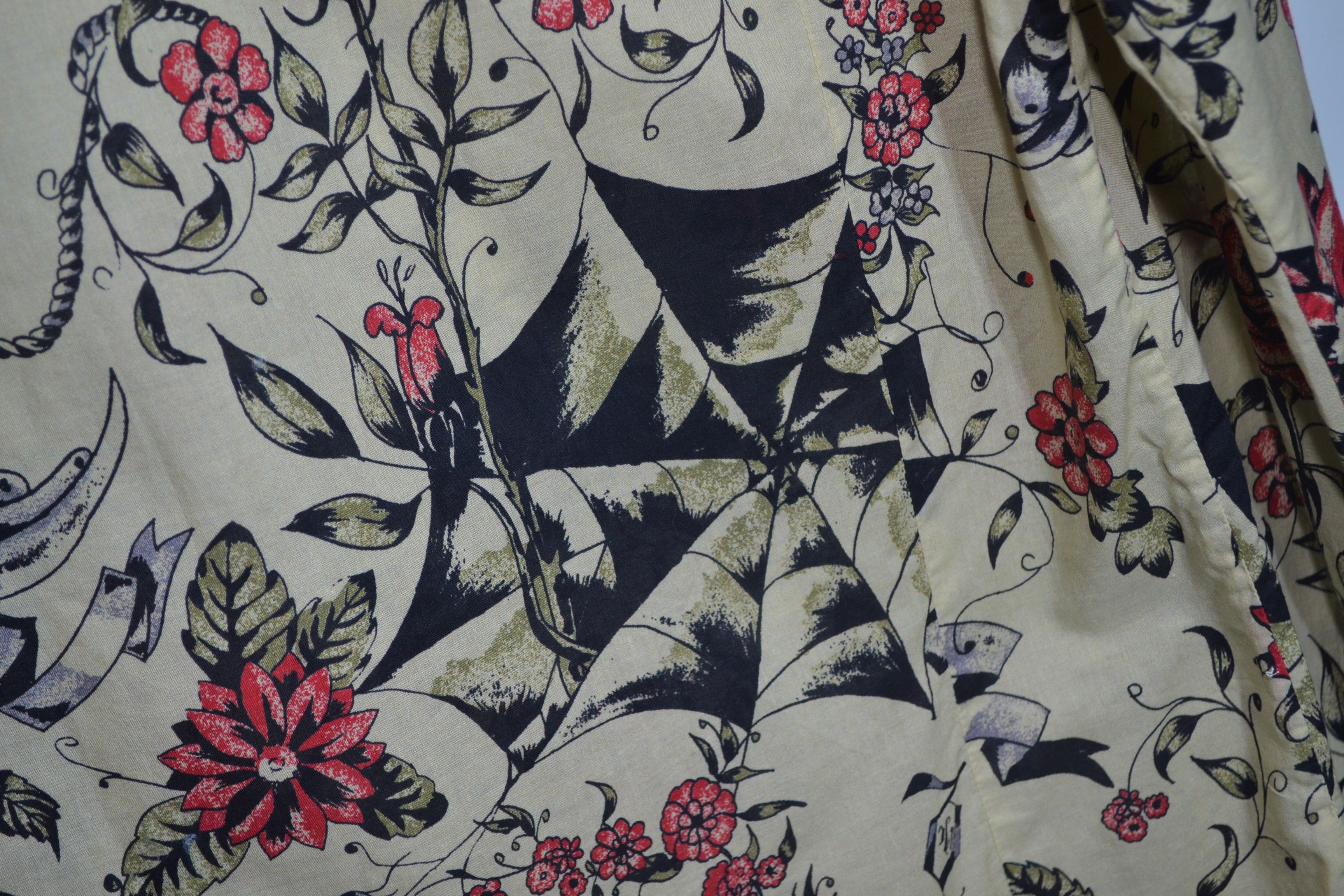 Alexander McQueen Alexander McQueen 50 M Raven Web Floral Tattoo Shirt Size US M / EU 48-50 / 2 - 9 Thumbnail