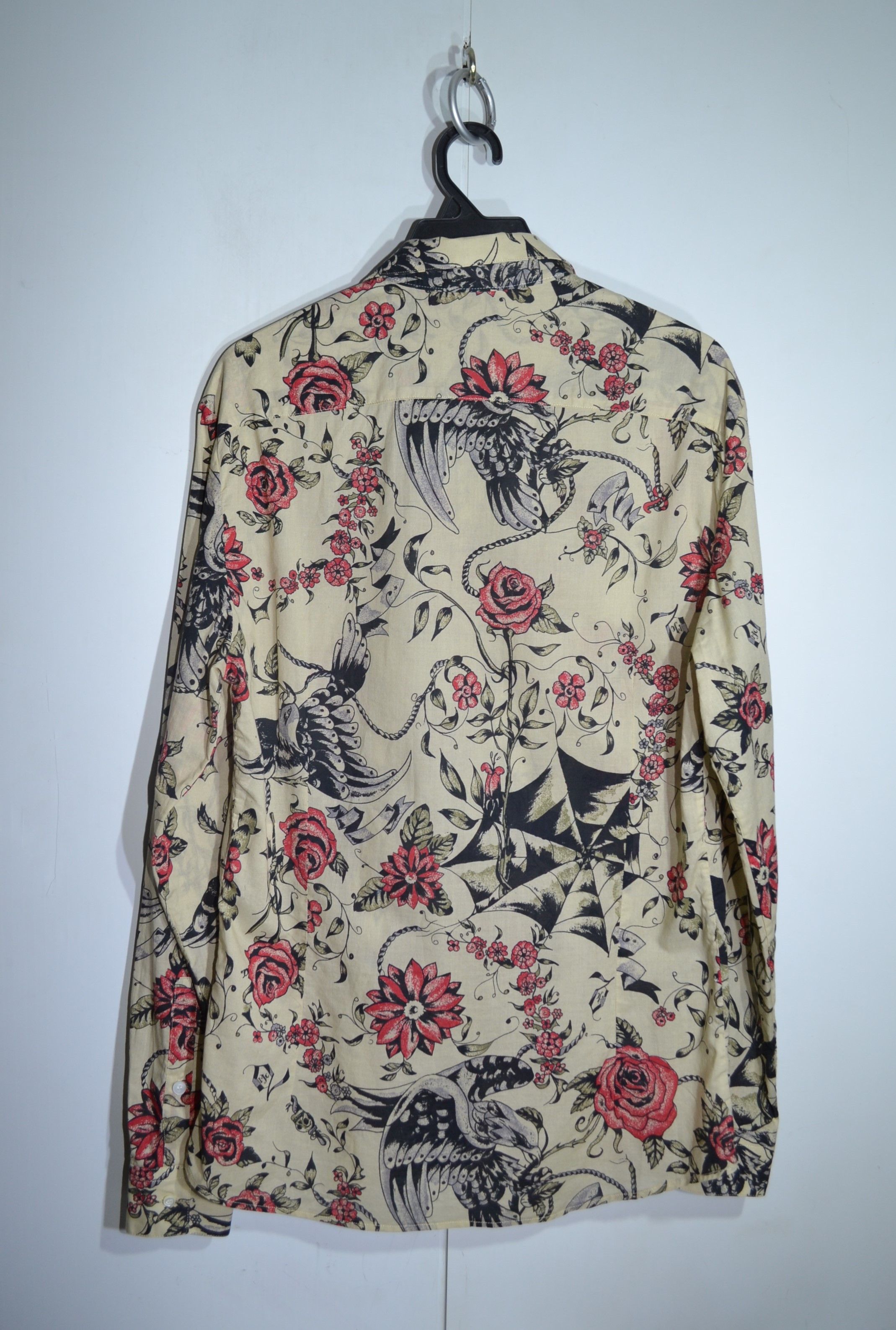 Alexander McQueen Alexander McQueen 50 M Raven Web Floral Tattoo Shirt Size US M / EU 48-50 / 2 - 8 Thumbnail