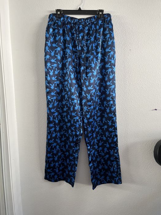 Playboy blue silky playboy bunny pajama pants Grailed