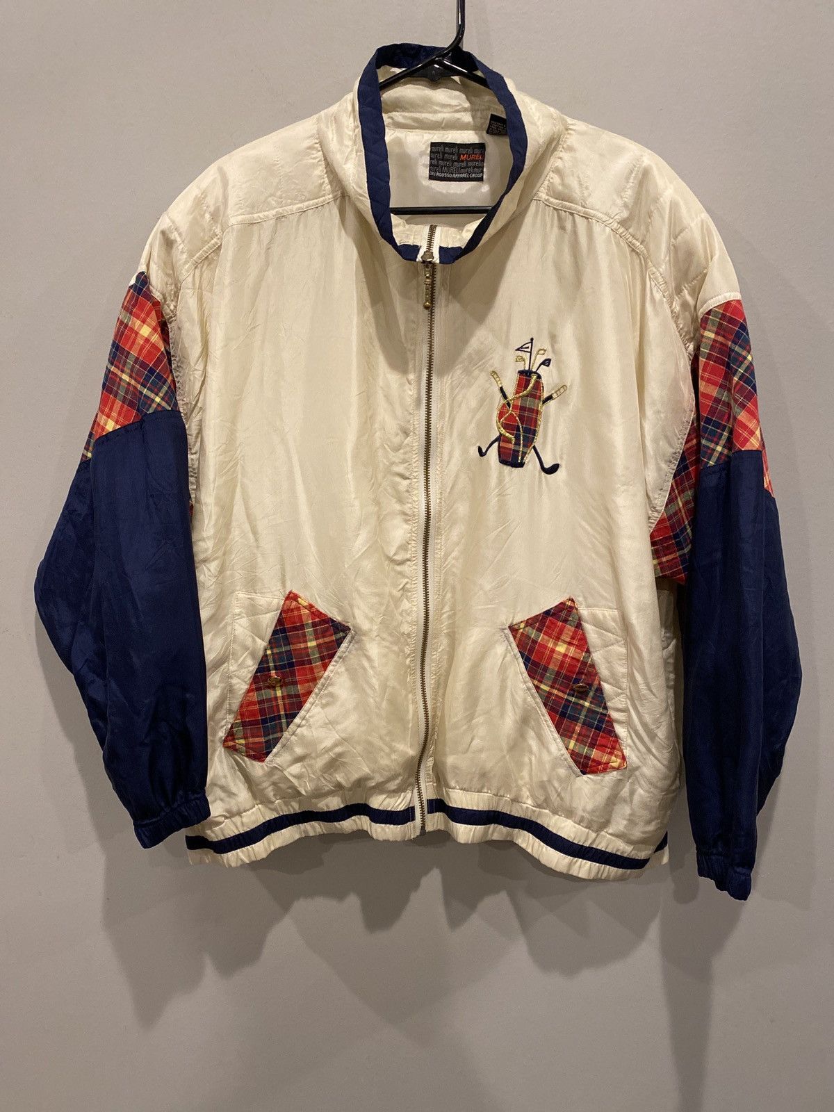 Vintage Vintage 80s Mureli women’s silk golfer windbreaker Size US XL / EU 56 / 4 - 1 Thumbnail