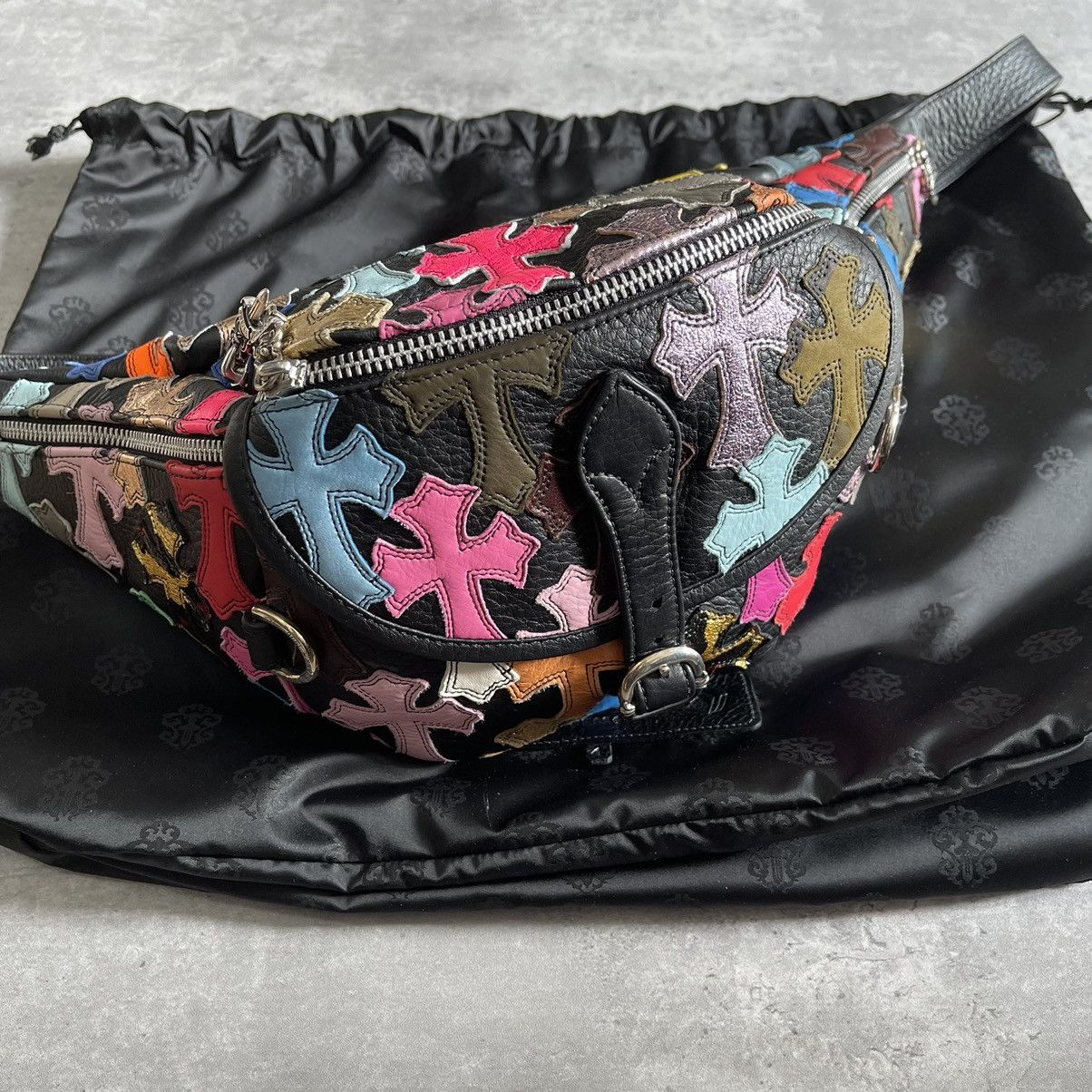 Chrome Hearts CHROME HEARTS “MULTICOLOUR CROSS PATCH SNAT PACK BAG