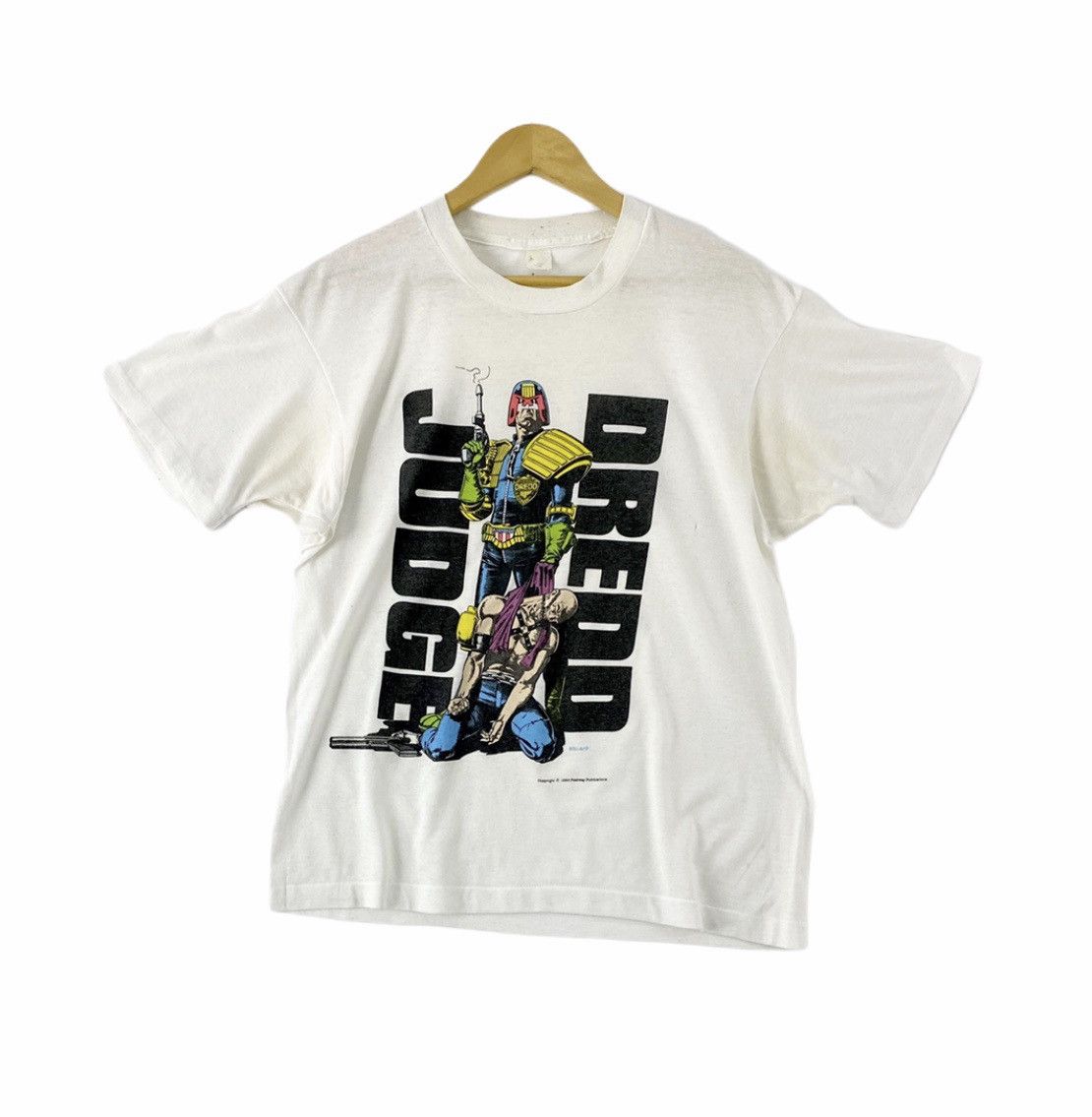 Vintage vintage 1989 JUDGE DREDD rare design nice rap t-shirts Size US L / EU 52-54 / 3 - 1 Thumbnail