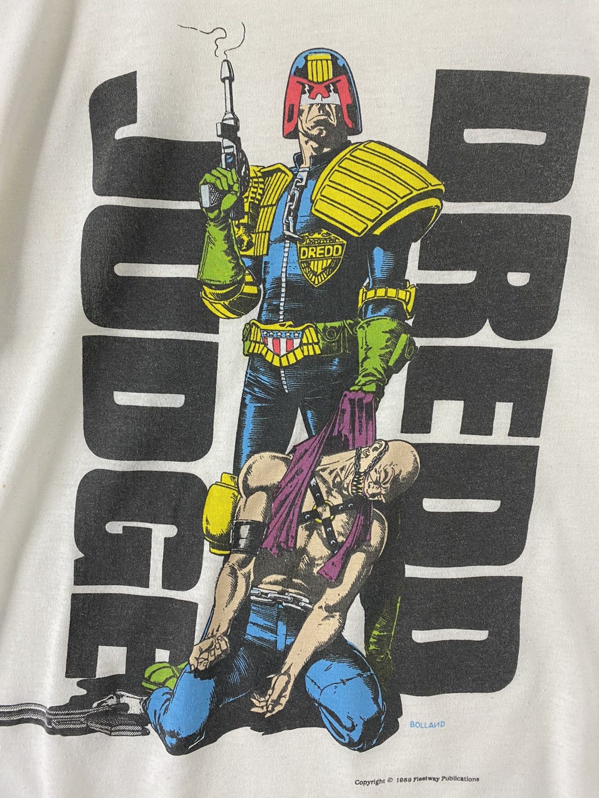 Vintage vintage 1989 JUDGE DREDD rare design nice rap t-shirts Size US L / EU 52-54 / 3 - 3 Thumbnail