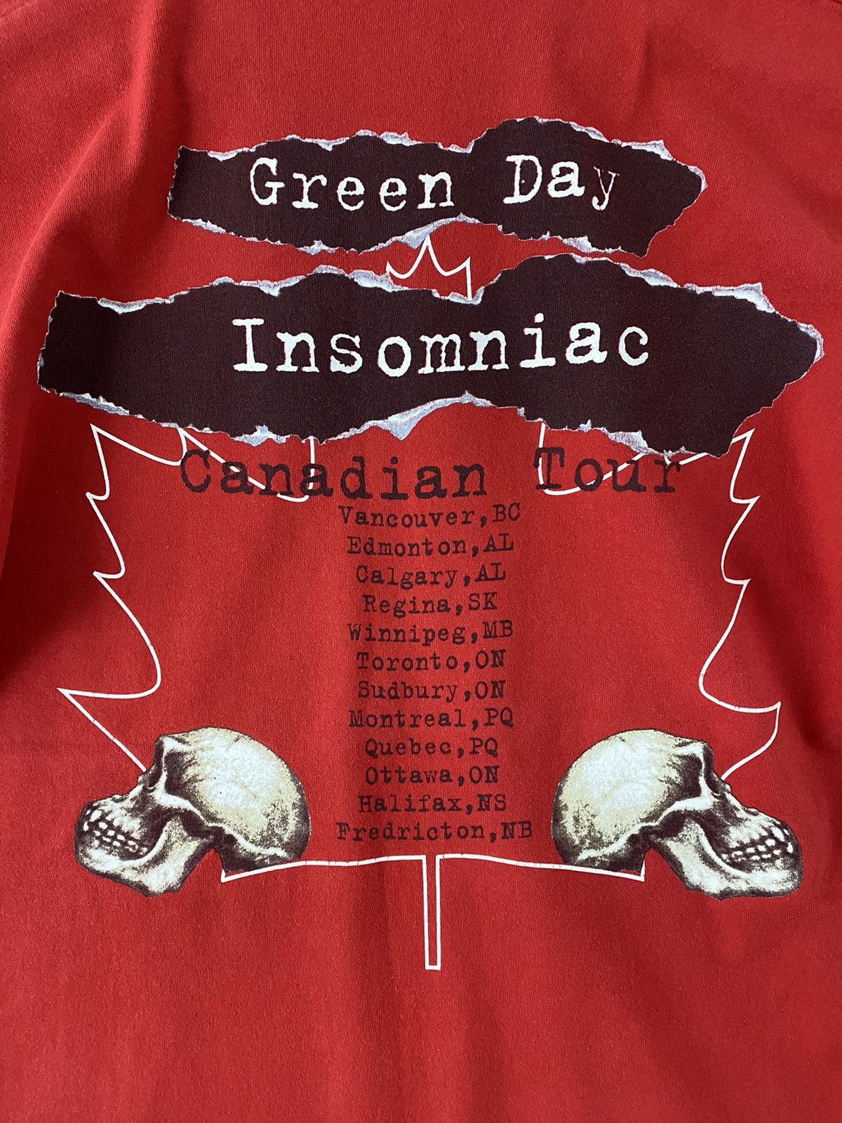 Band Tees vintage 1994 GREEN DAY insomniac canadian tour t-shirts Size US L / EU 52-54 / 3 - 7 Thumbnail