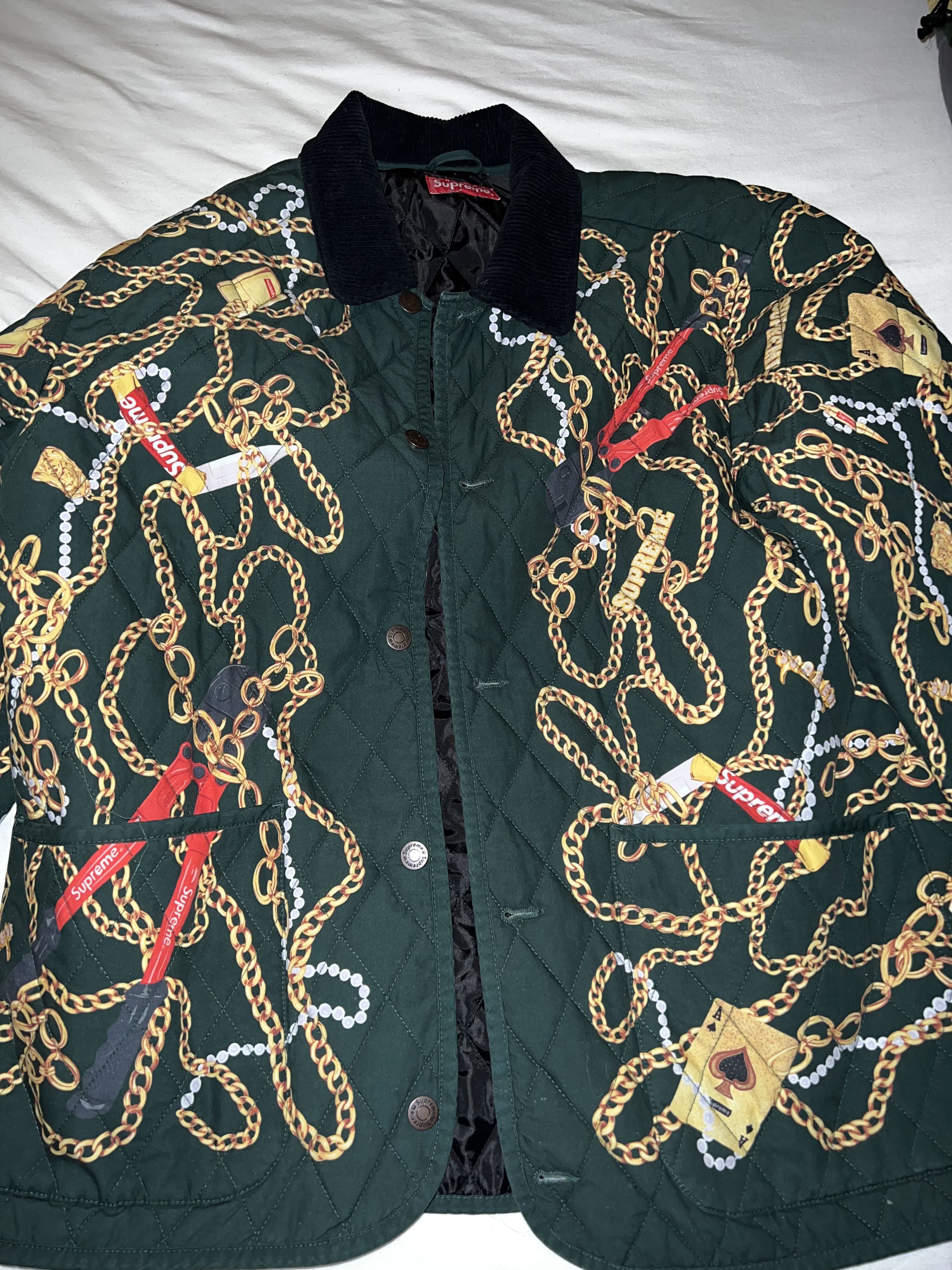 Supreme Supreme Chains Quilted Jacket | Grailed
