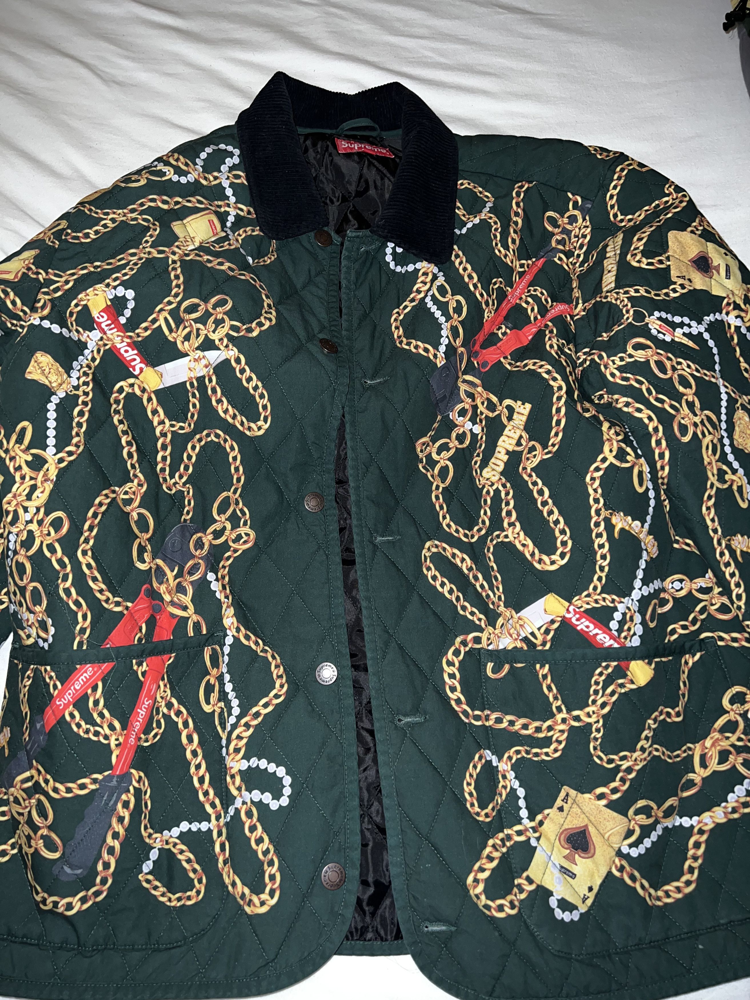 SUPREME chains quilted jacket-