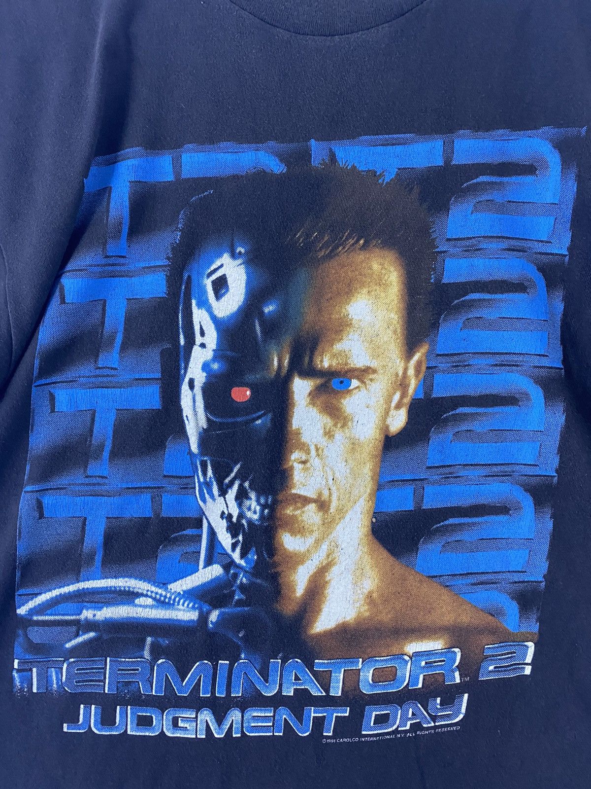 Rap Tees vintage 1991 TERMINATOR 2 judgment day rare design t-shirts Size US L / EU 52-54 / 3 - 3 Thumbnail