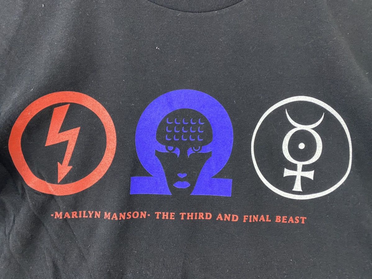 Giant vintage 00s MARILYN MANSON big logo rare design t-shirts Size US L / EU 52-54 / 3 - 3 Thumbnail