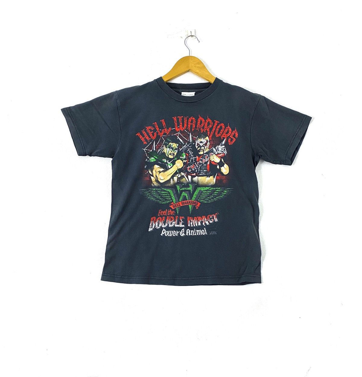 Vintage vintage 90s HELL WARRIORS big image rare design t-shirts Size US S / EU 44-46 / 1 - 1 Thumbnail