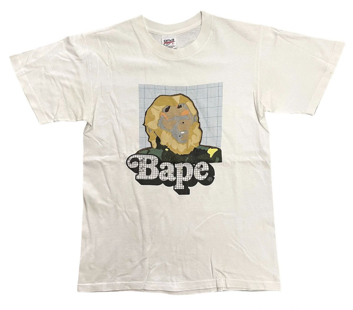 image of Bape OG 90’S Anvil Tags Tees in White, Men's (Size Small)