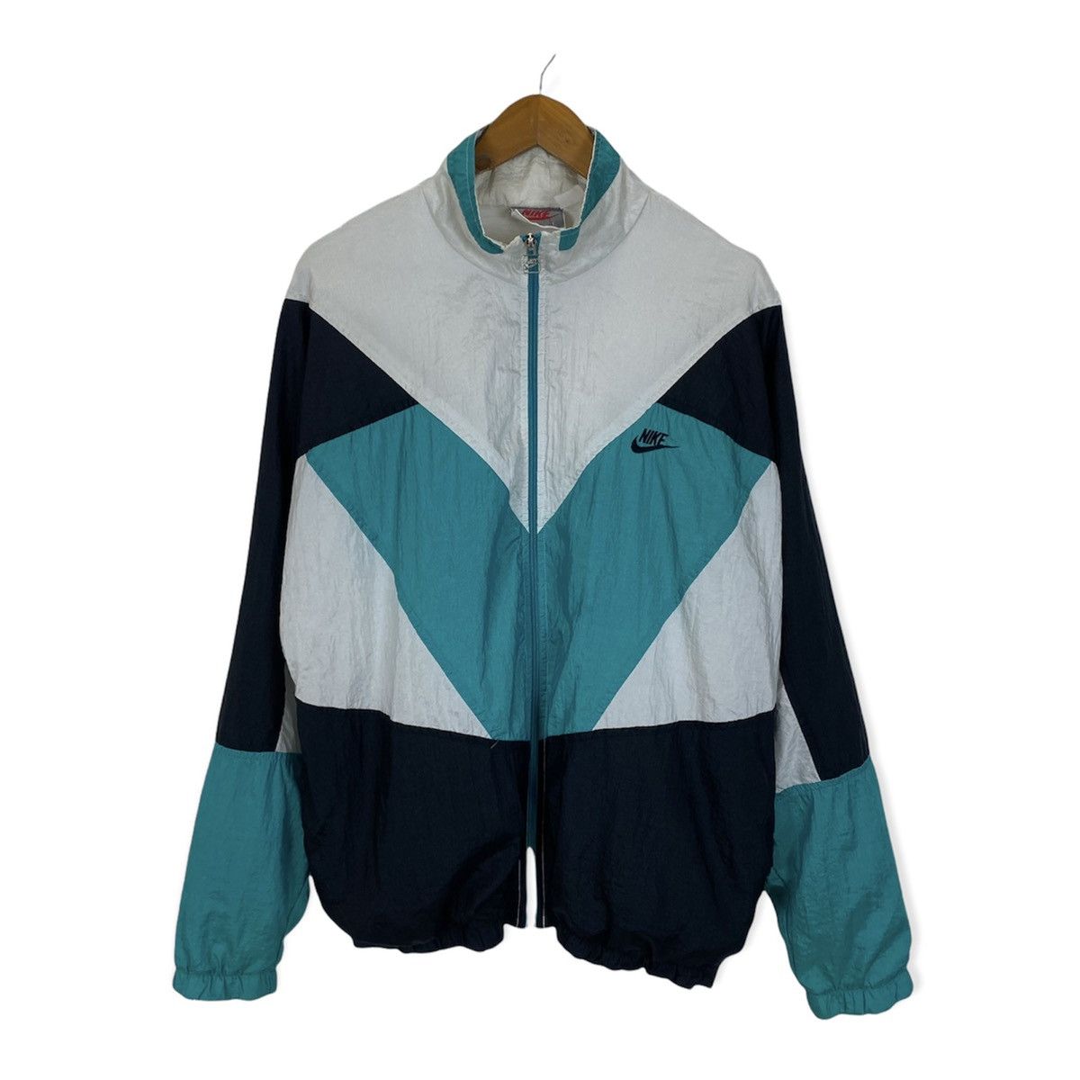 Nike × Vintage VINTAGE 90s NIKE ZIPPER JACKET Size US L / EU 52-54 / 3 - 1 Thumbnail