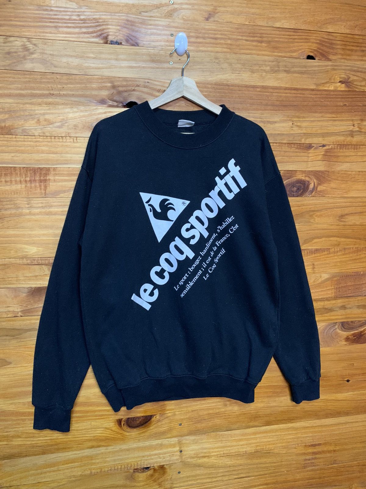Le Coq Sportif × Vintage Vintage Lecoqsportif Big Logo Sweatshirt Size US L / EU 52-54 / 3 - 3 Thumbnail