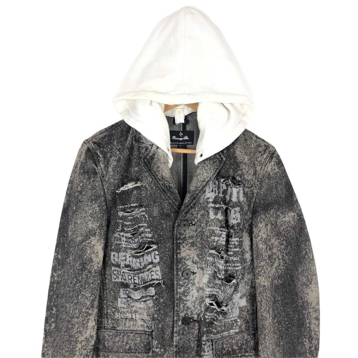Japanese Brand Berning Sho Denim Jacket Hoodie Punk Streetwear Size US M / EU 48-50 / 2 - 5 Thumbnail