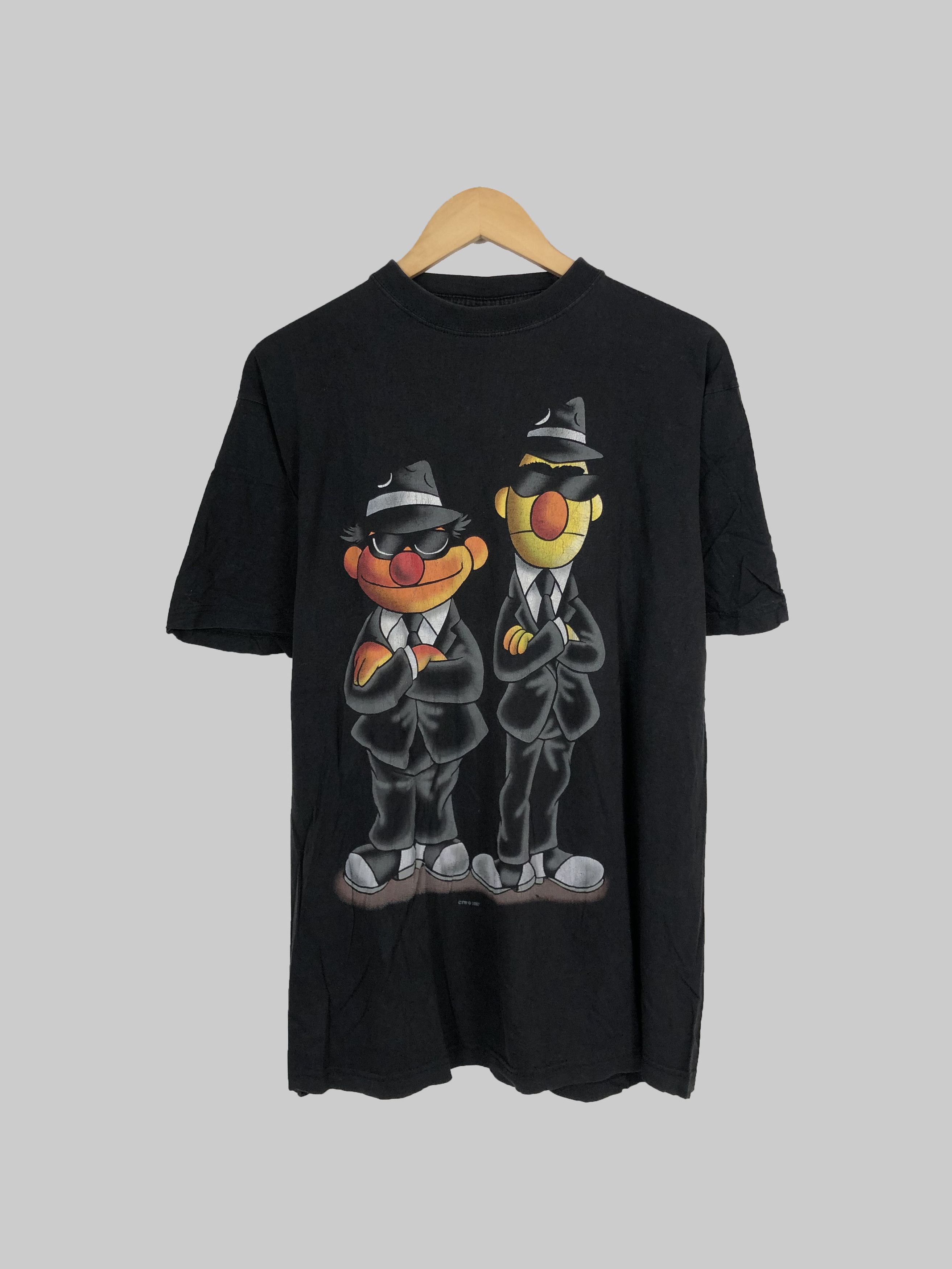 Vintage 90s Bert and Ernie Men in Black Sesame Street