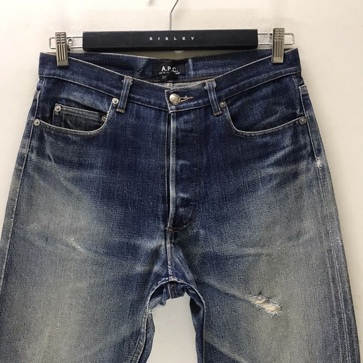 A.P.C. A.P.C Thrashed Denim Selvedge Jeans Size US 30 / EU 46 - 20 Thumbnail