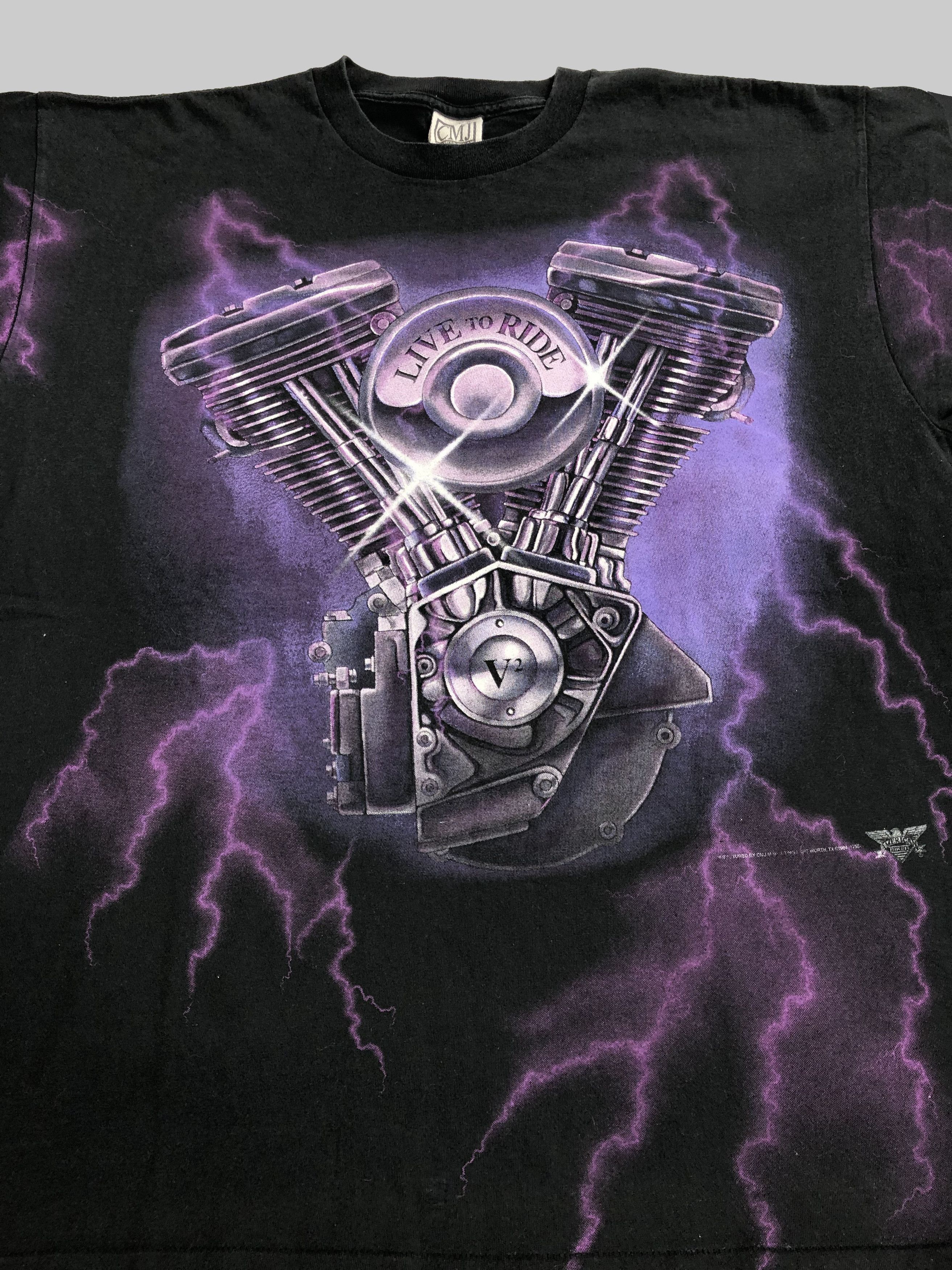 Harley Davidson Vintage 1994 American Biker Lightning Travis Scott style Size US XXL / EU 58 / 5 - 3 Thumbnail