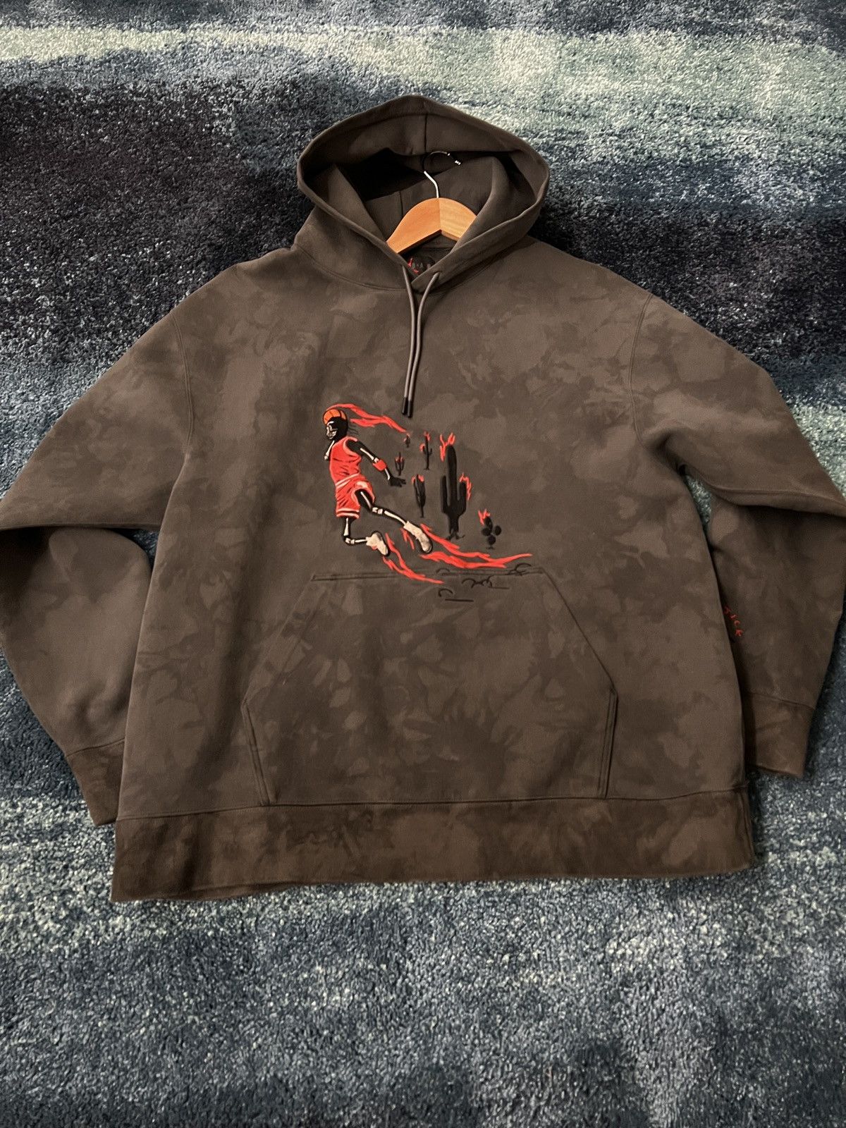 Travis Scott Jordan Washed Suede Hoodie Gre Jordan Brand