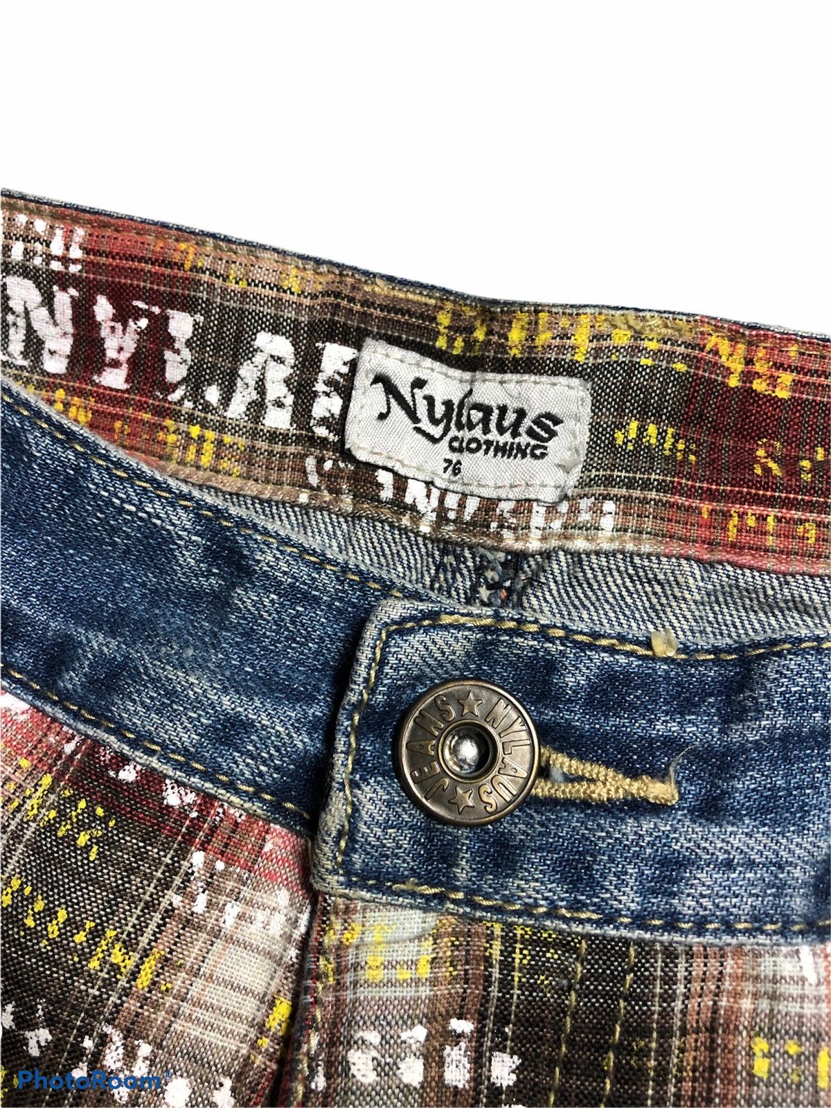 If Six Was Nine Double Waist Patches Twist Denim by Nylaus Size US 29 - 5 Thumbnail